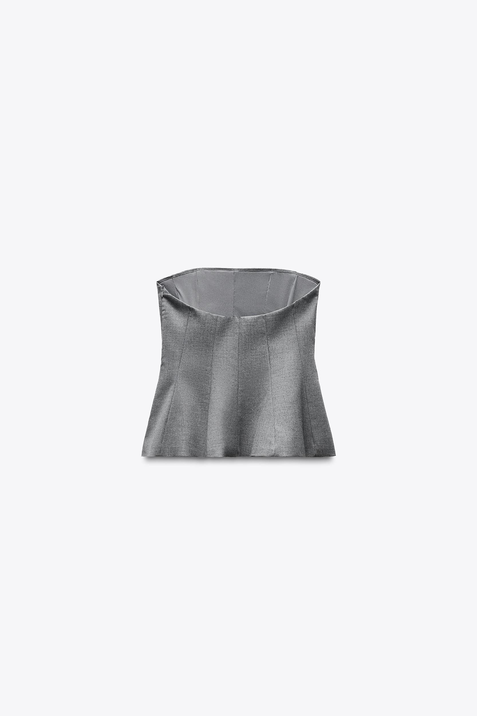 STRAPLESS PEPLUM TOP Product Image