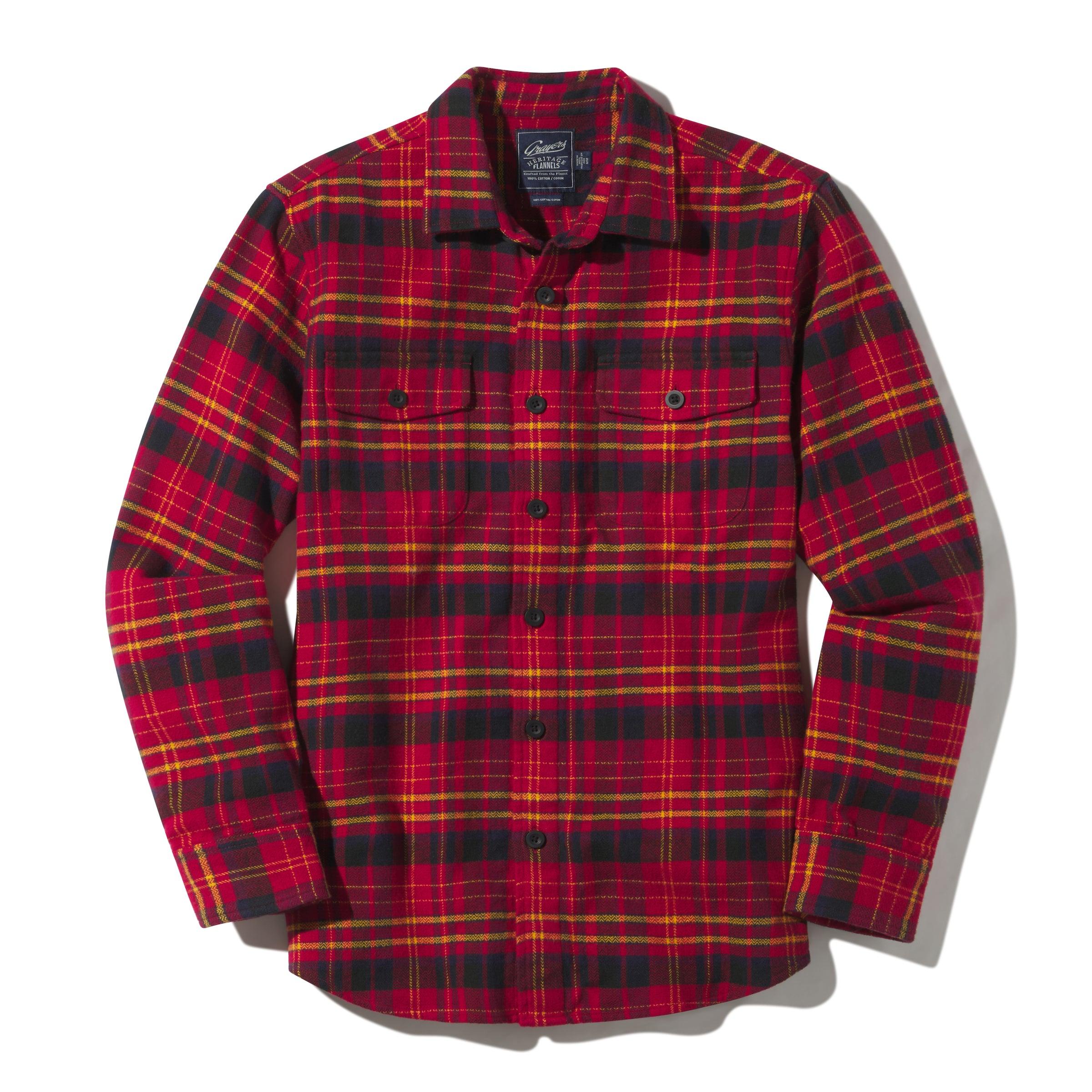 Herringbone Heritage Flannel - Red Navy Gold Product Image