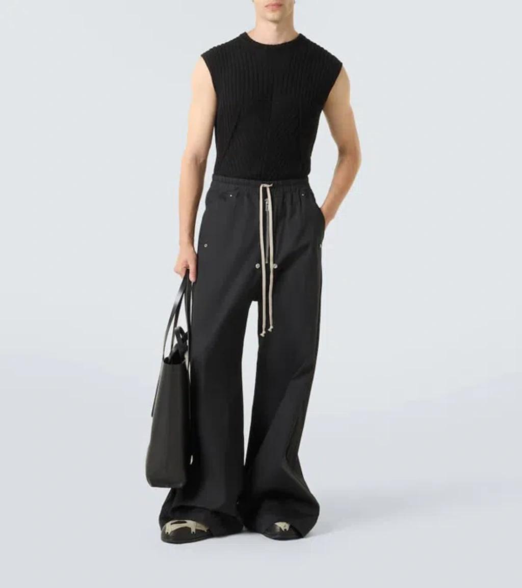 RICK OWENS Leather Loafers With Crisscross Detail In Black Product Image