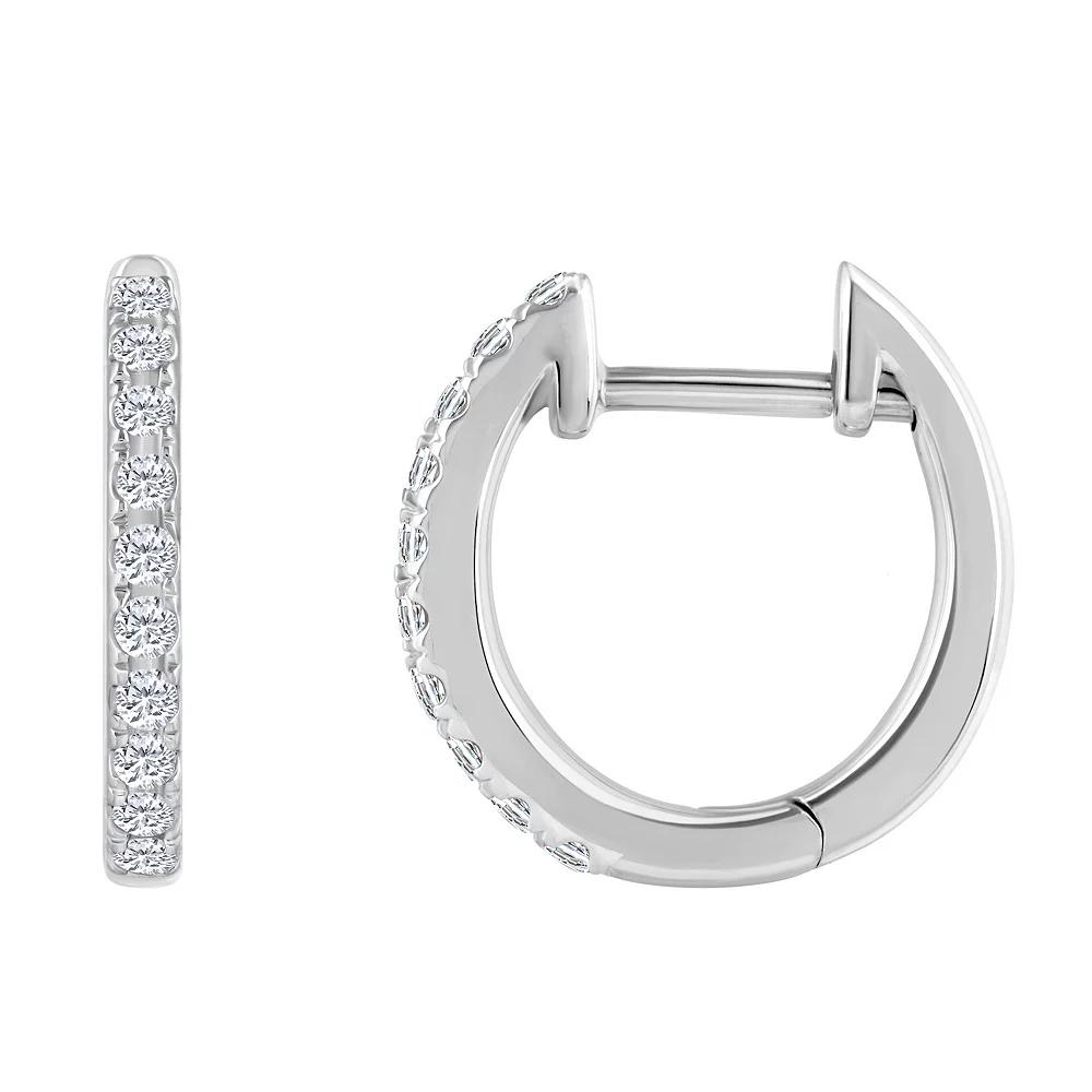 Celebration Gems 14k Gold 1/5 Carat T.W. Diamond Hoop Earrings, Women's, 14k Whgold Product Image