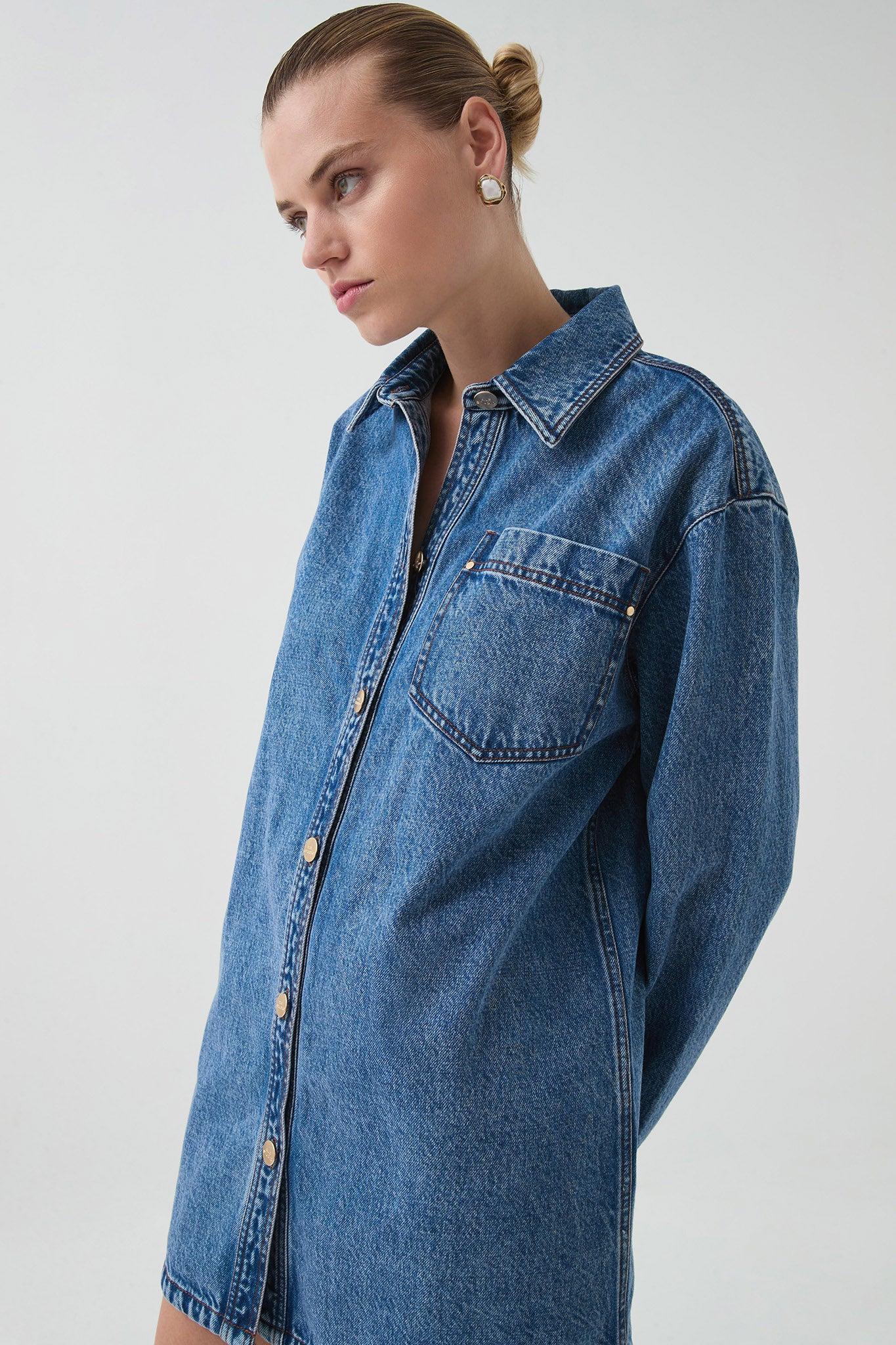 Blues Denim Shirt Dress Product Image