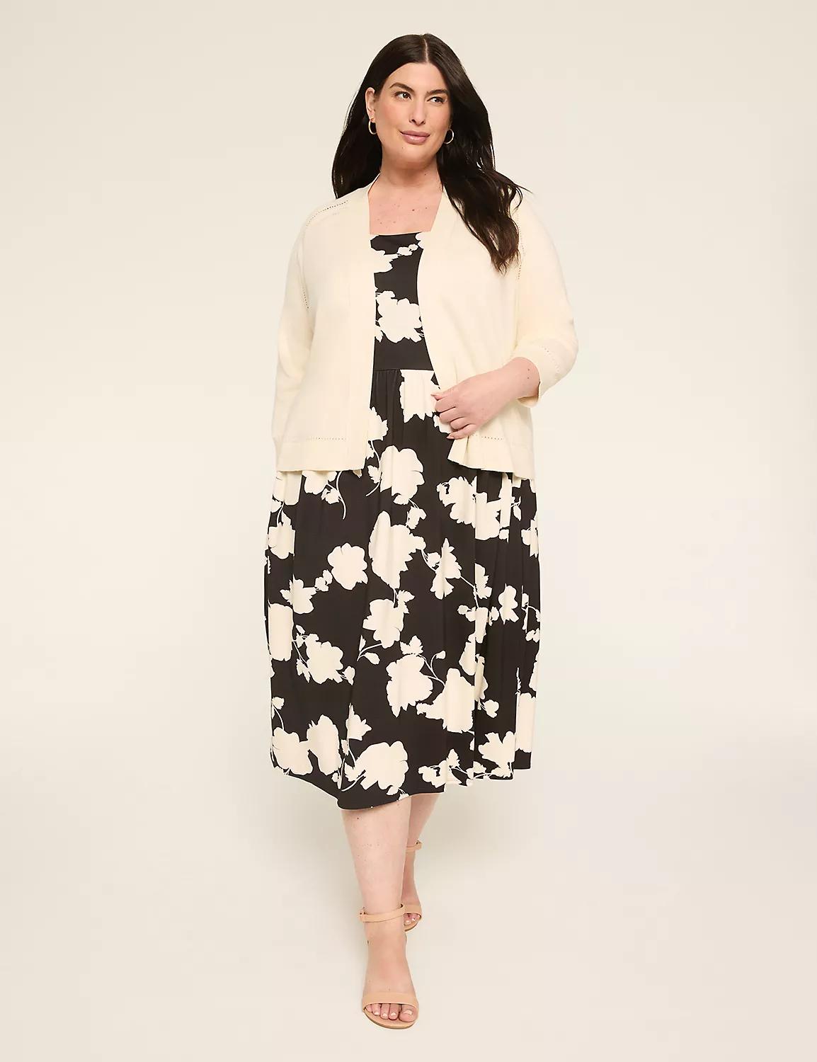 3/4-Sleeve Open-Front Shrug Product Image