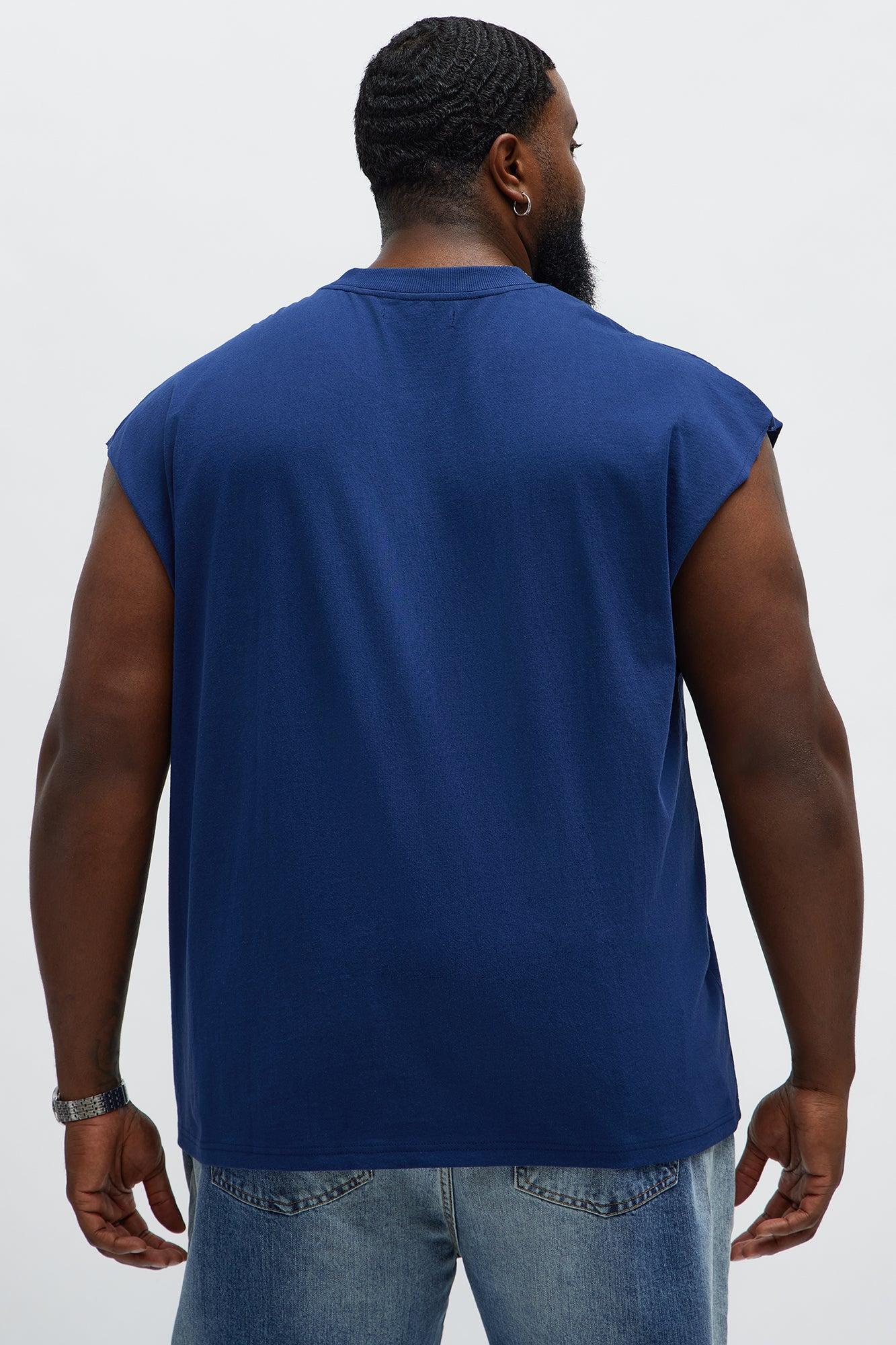 Relaxed Heavyweight Muscle Tee - Navy Male Product Image