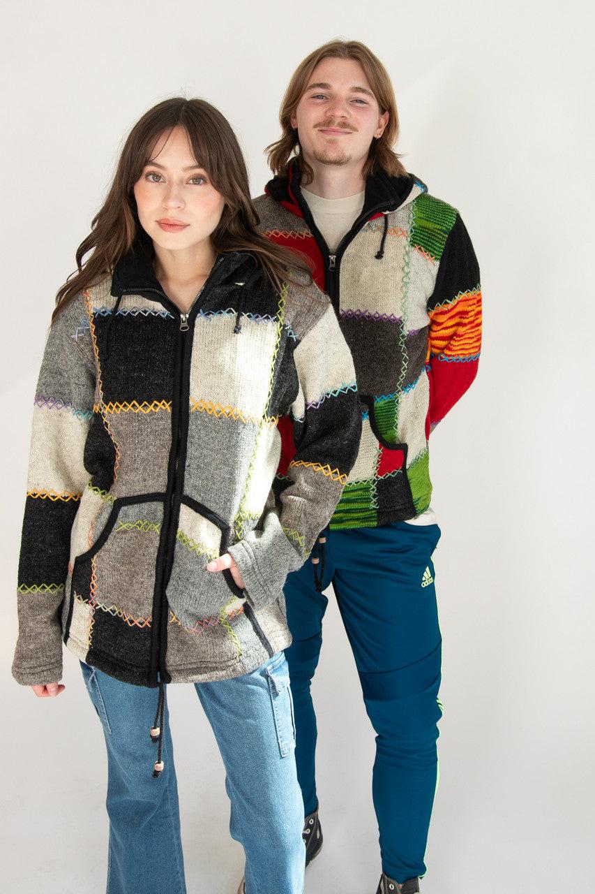 Heavy Wool Patchwork Jacket Product Image
