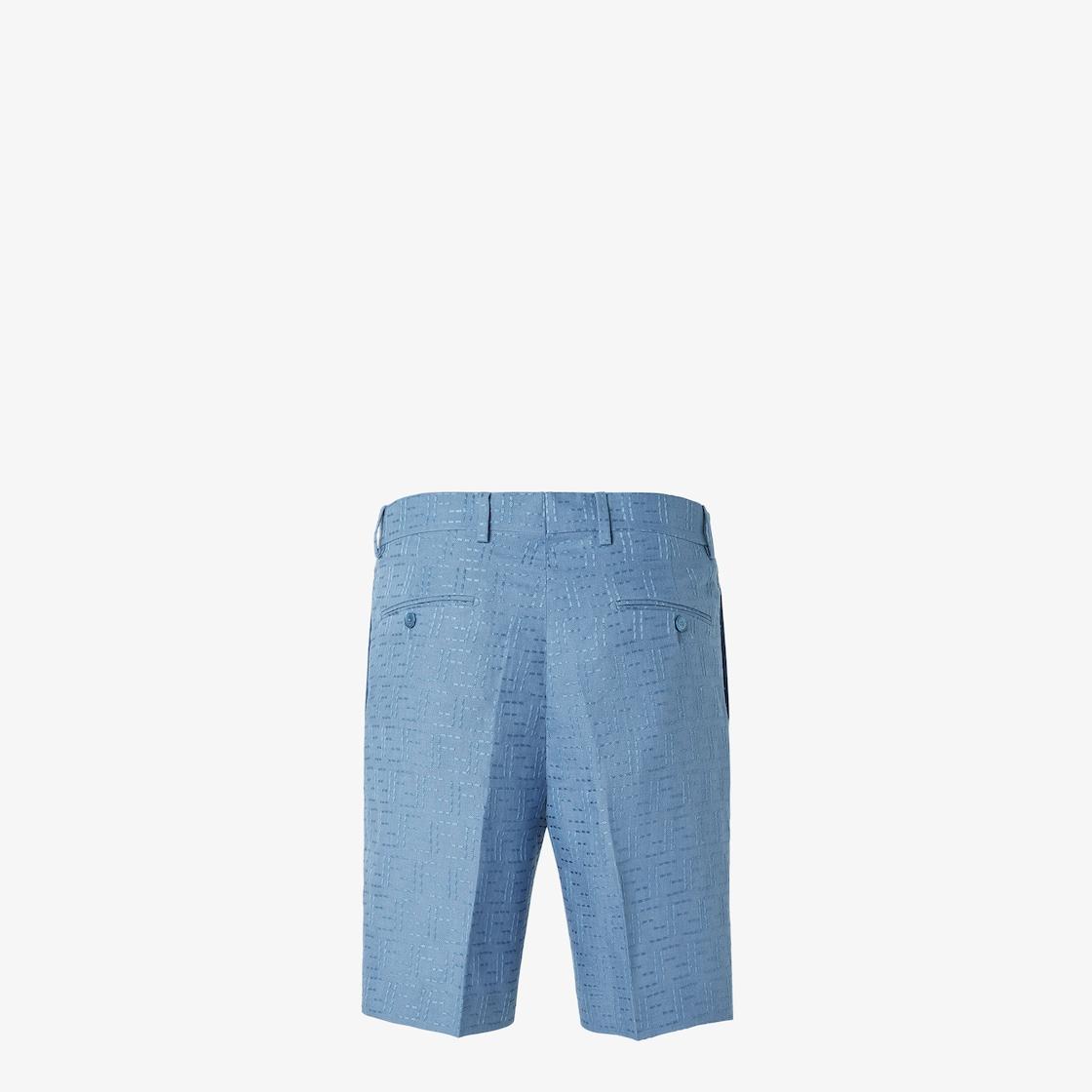 BermudasLight blue linen FF Jacquard shorts Product Image