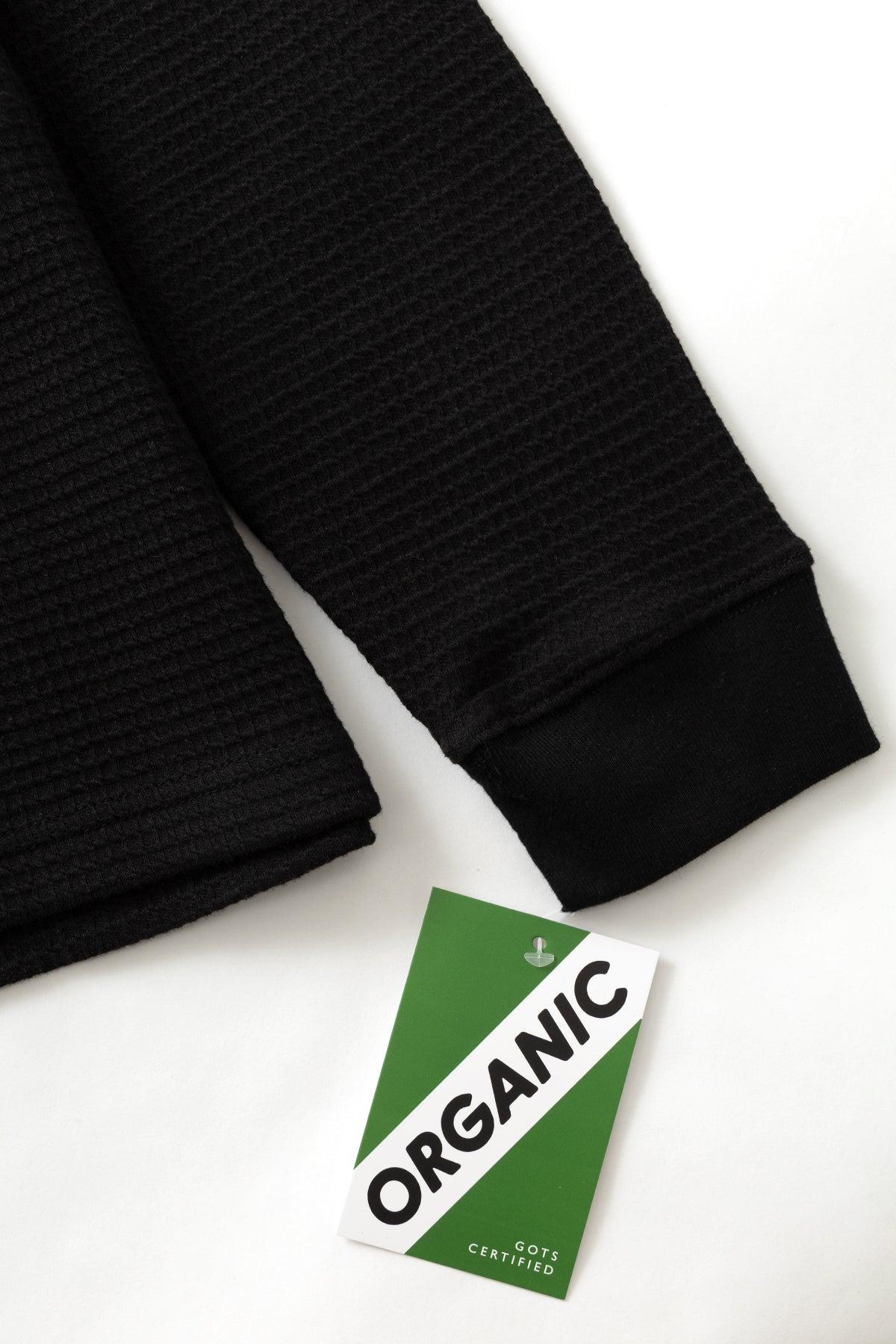 Power Goods - Thermal Waffle Long Sleeve Tee - Black Product Image