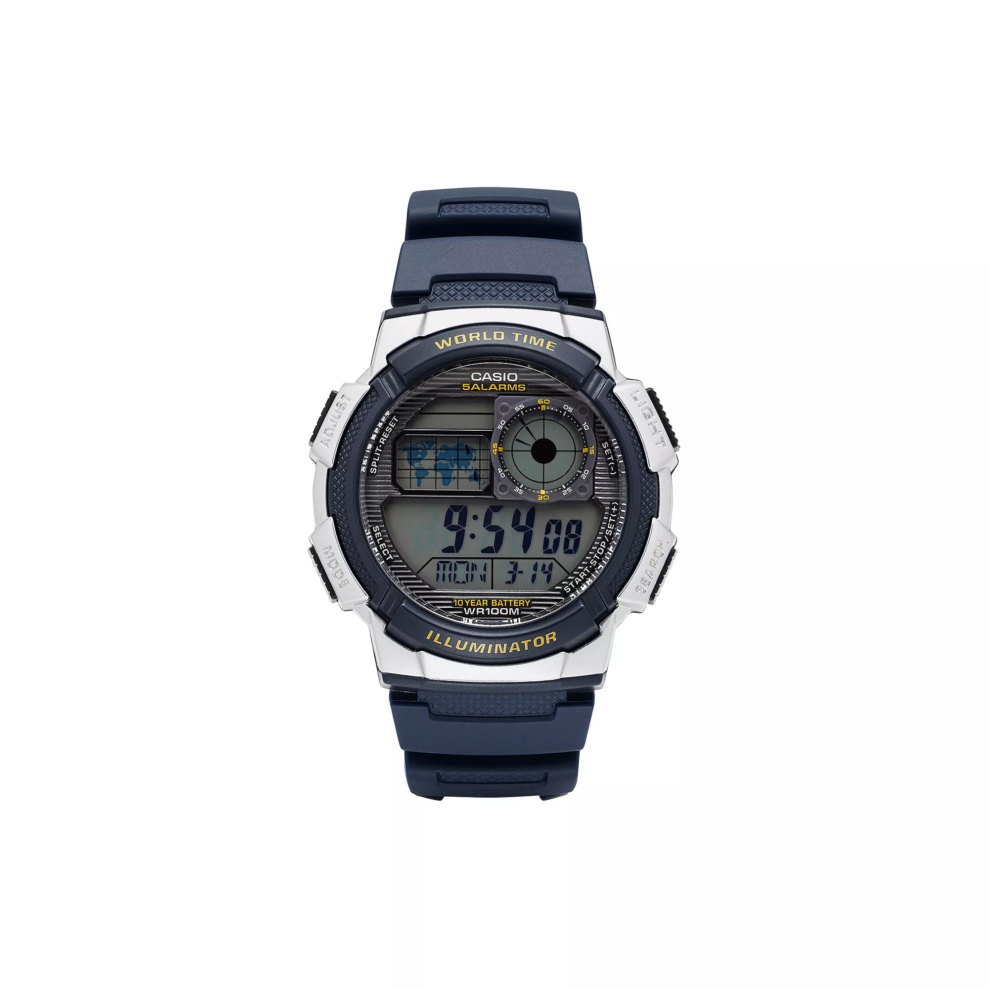 Casio Men's Digital Chronograph World Time Watch - AE1000W-2AVCF, Blue Product Image