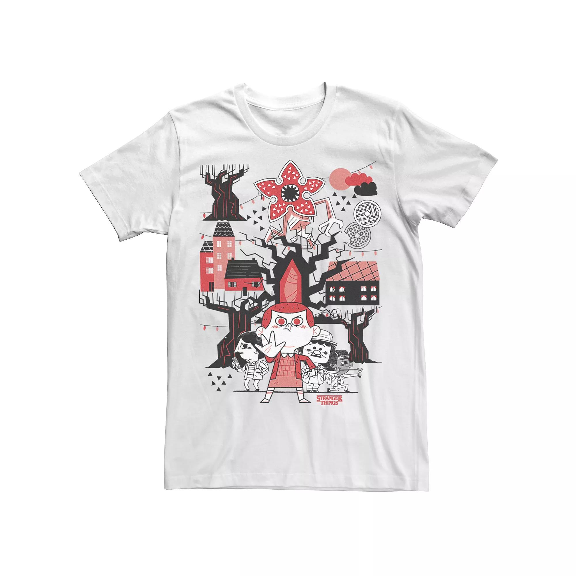 Big & Tall Stranger Things Day Group Shot Chibi Tee, Men's,  Product Image