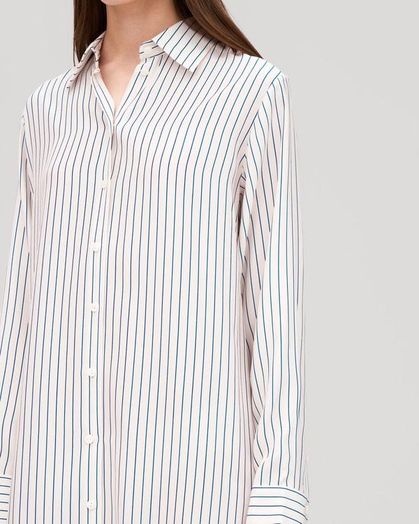 Pinstriped Freesia Shirt Dress Product Image