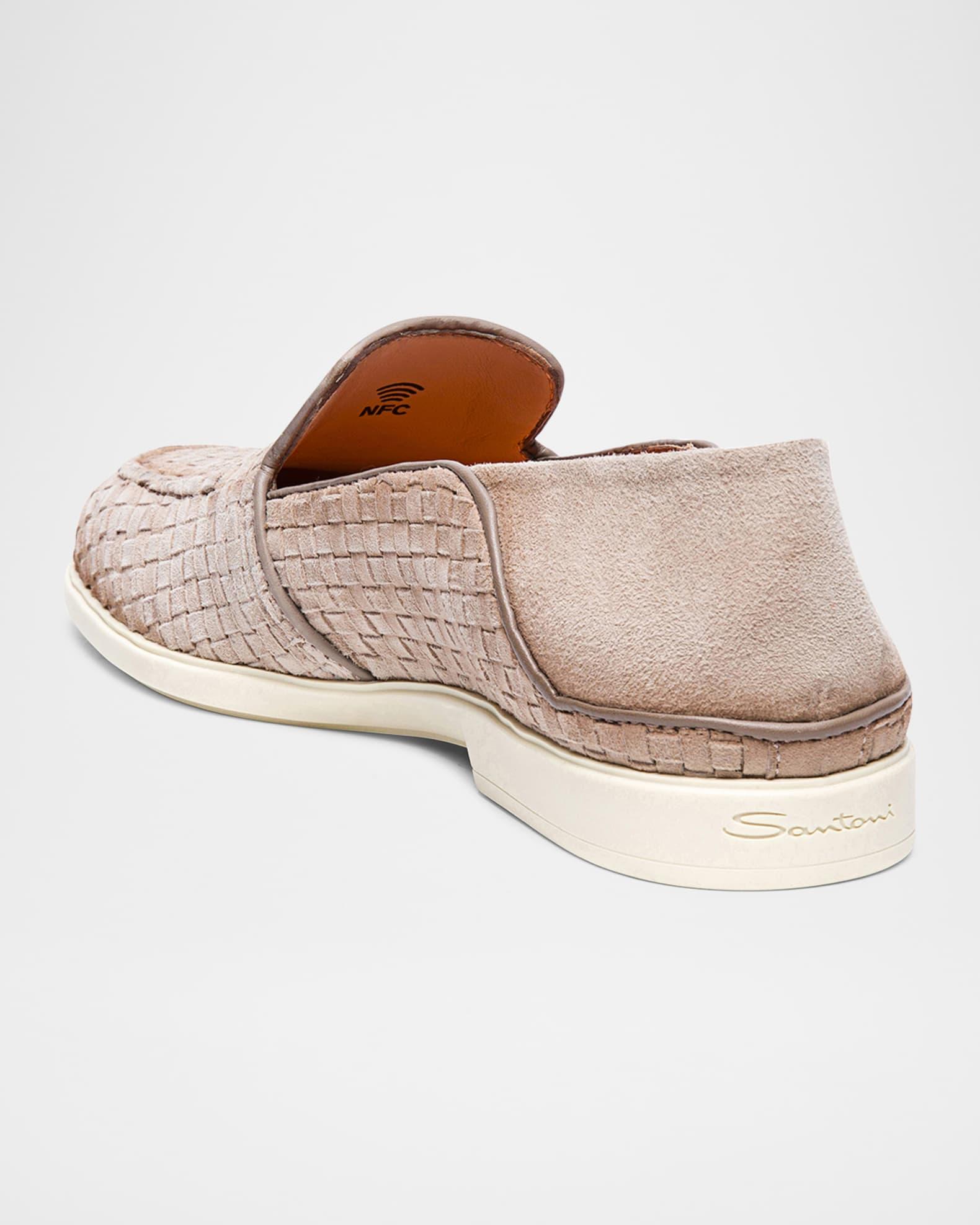Men's Theo Woven Suede Loafers Product Image