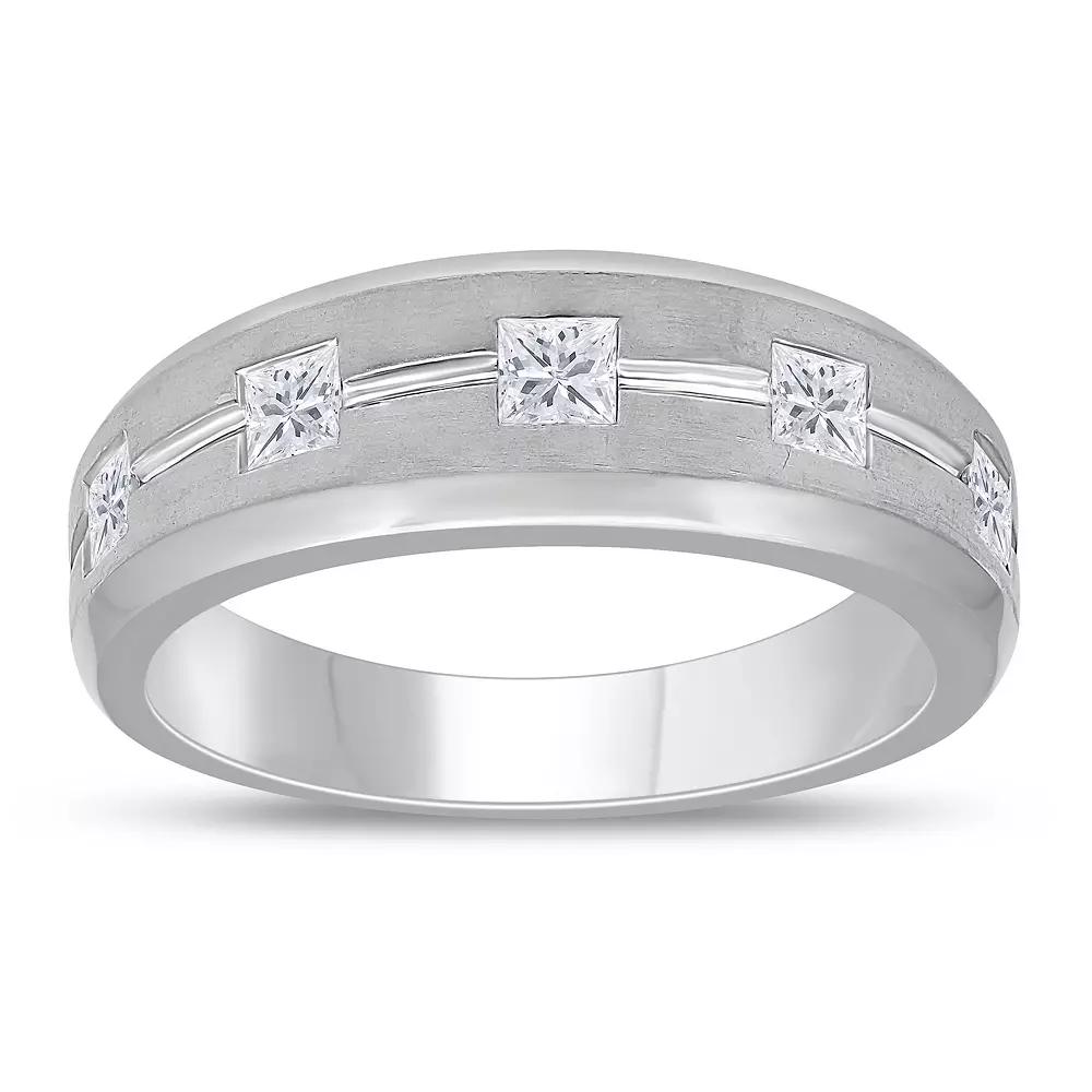 Galaxie Solaire 10k White Gold 3/4 Carat T.W. Lab-Grown Diamond Men's Ring, Size: 12, 10k Whgold Product Image