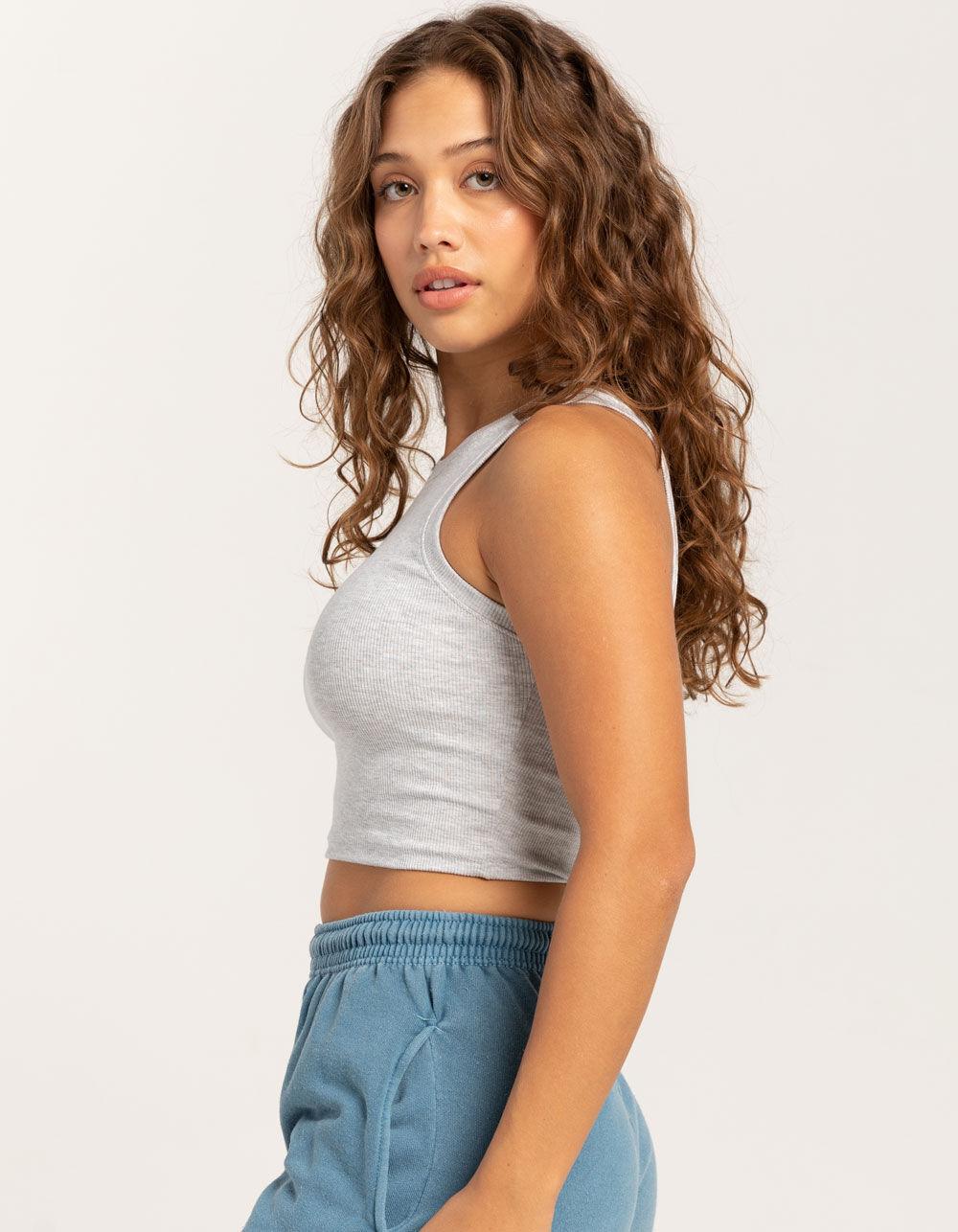TILLYS High Neck Womens Tank - HEATHER GRAY Product Image