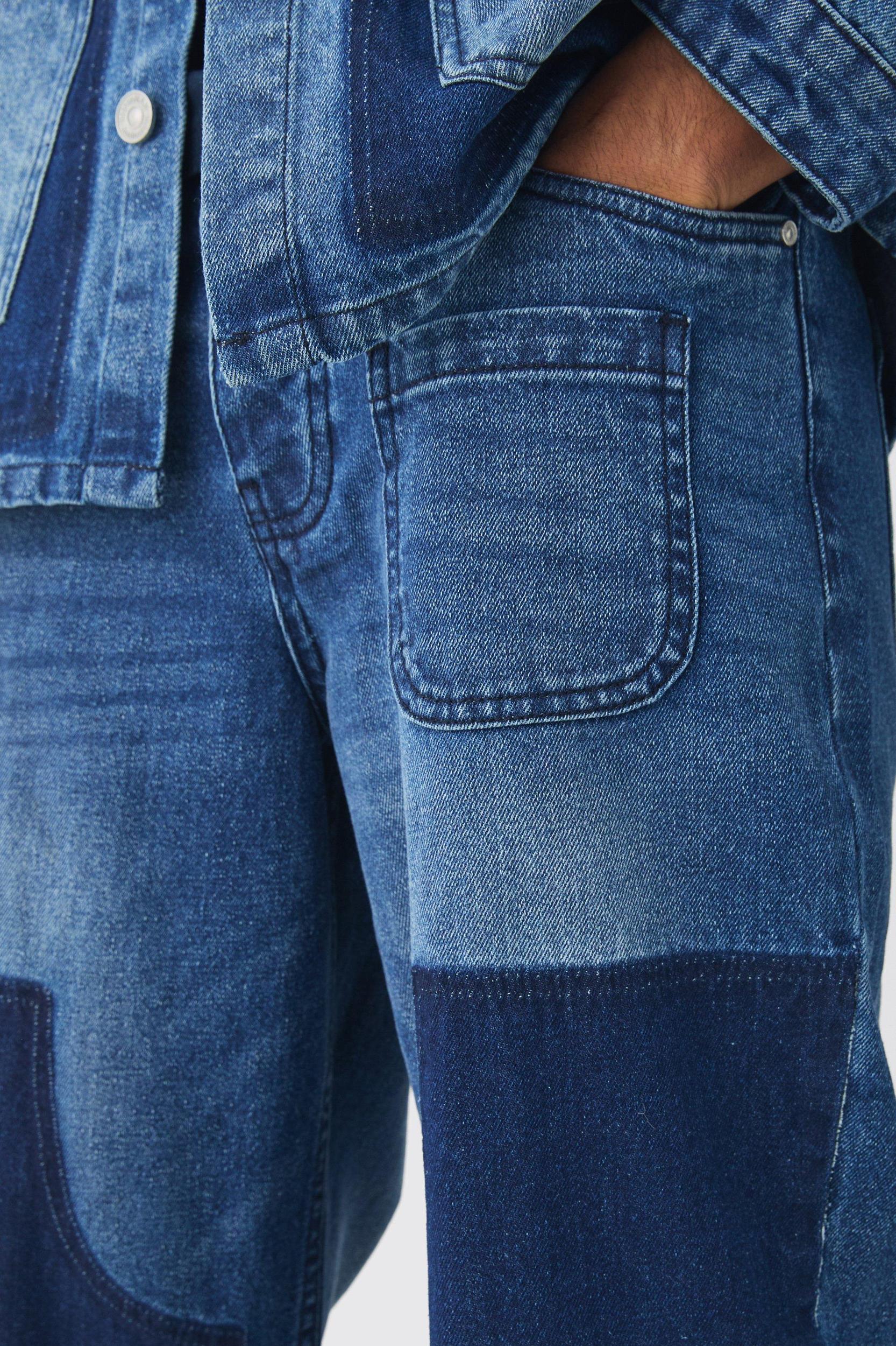 Rigid Baggy Carpenter Dyed Jeans | boohooMAN USA Product Image