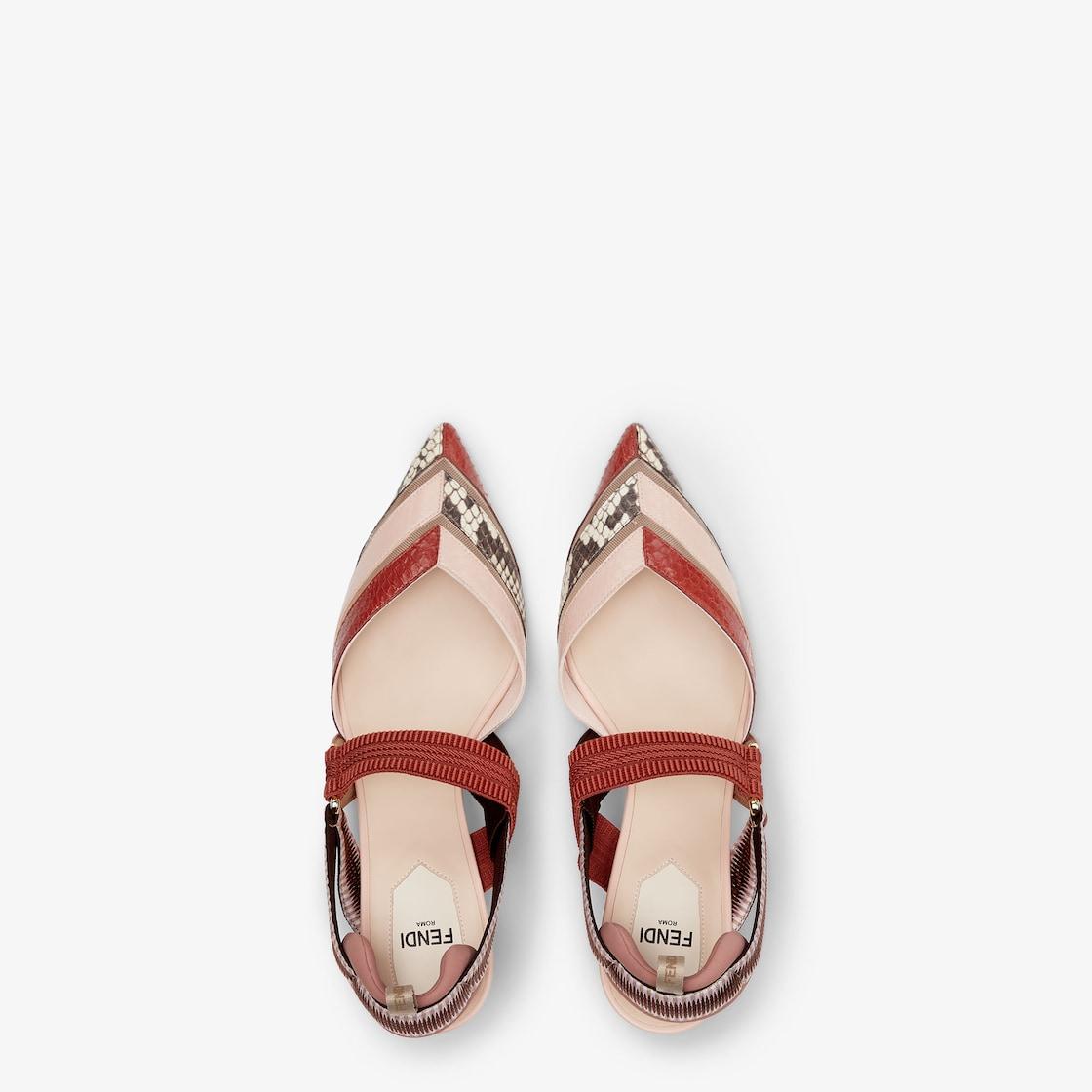 ColibrìMulticolor medium-heeled mesh and ayers leather slingbacks Product Image