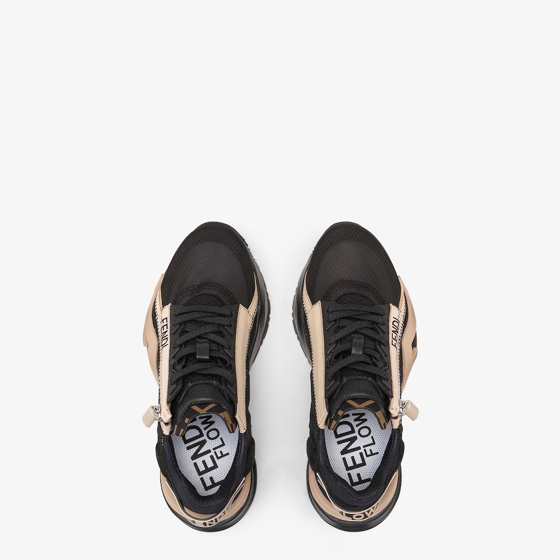 Fendi FlowBlack nylon and suede low-tops Product Image