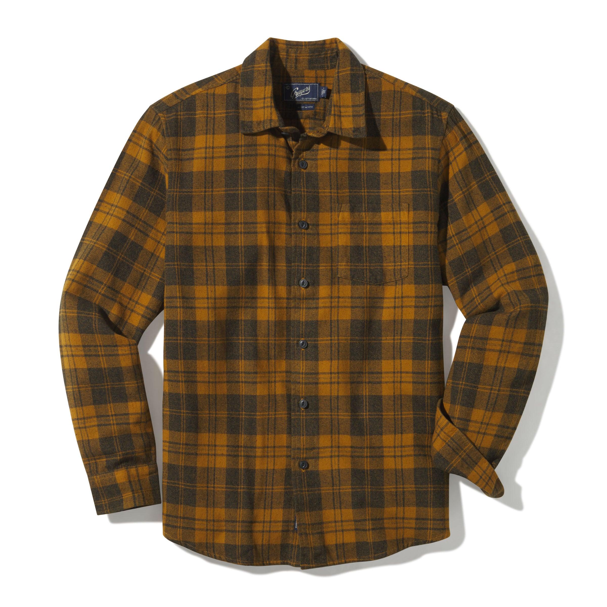 Lightweight Grindle Twill Shirt - Mustard Navy (Final Sale)* Product Image