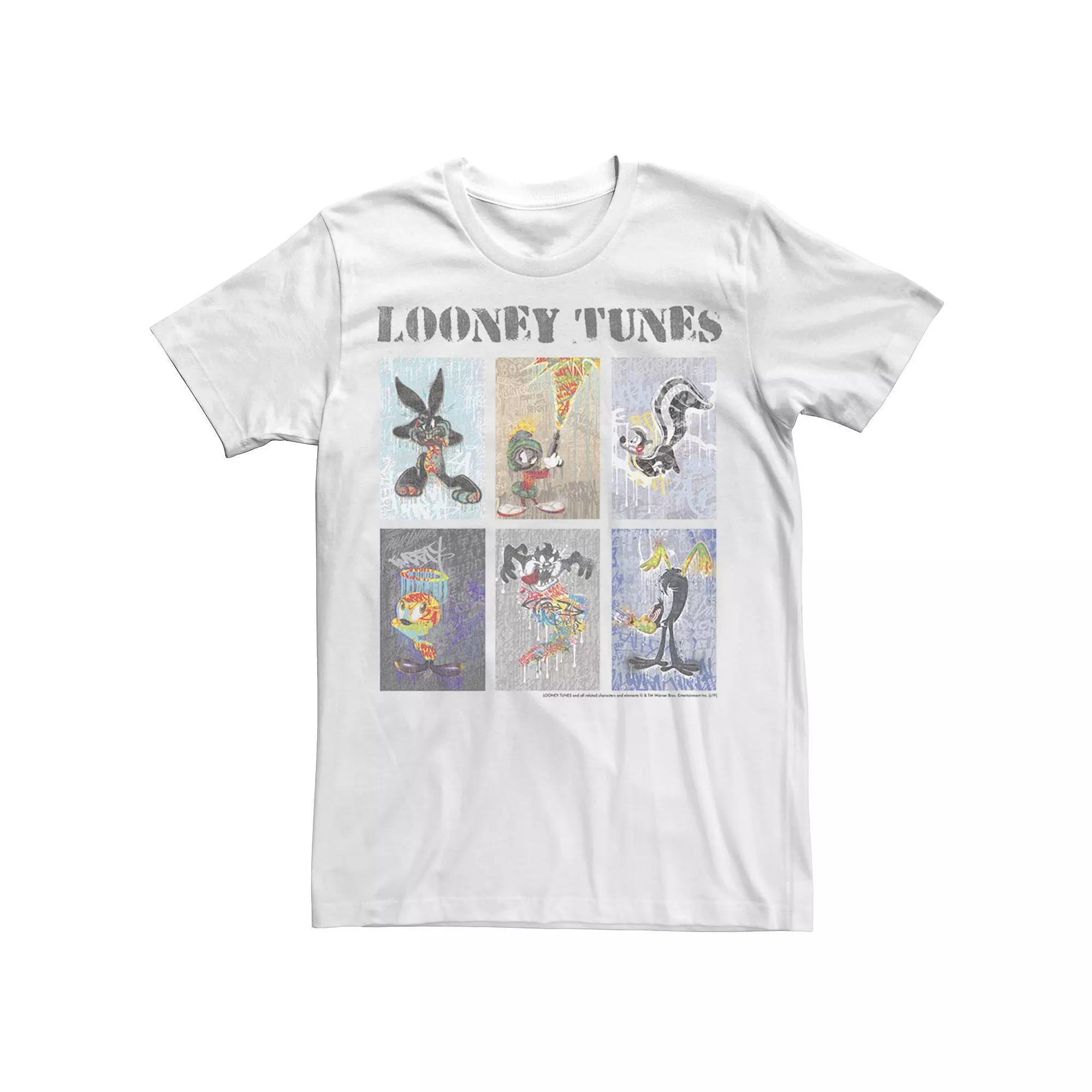 Men's Looney Toons Painted Character Squares Tee, Size: XL, White Product Image
