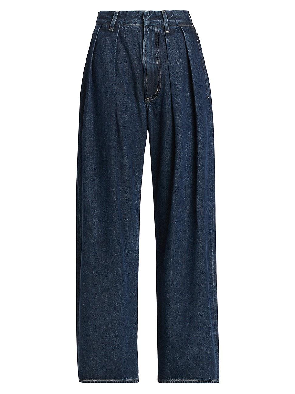 Womens Petra Pleated Denim Trousers Product Image