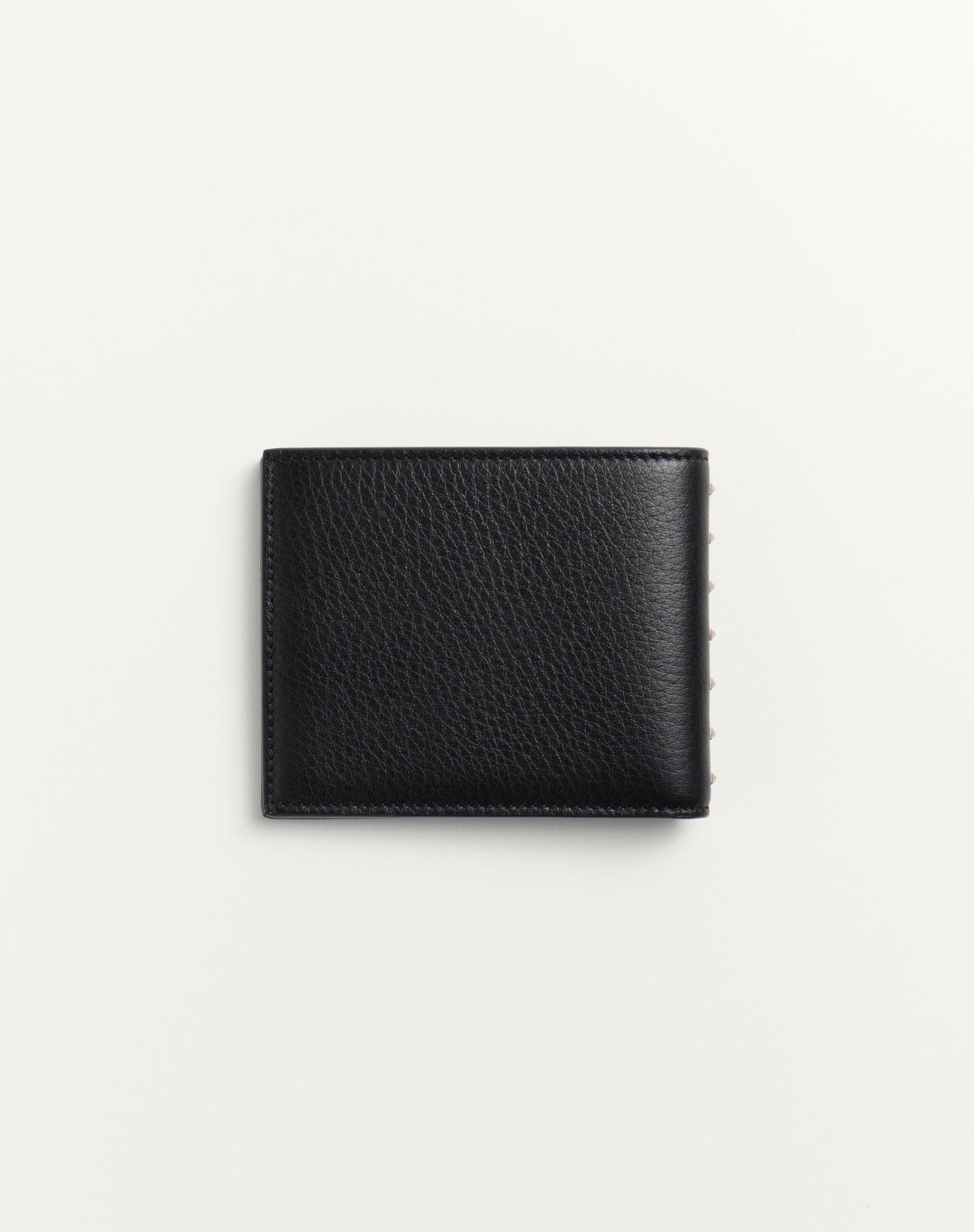 Rockstud Wallet In Grainy Calfskin Product Image