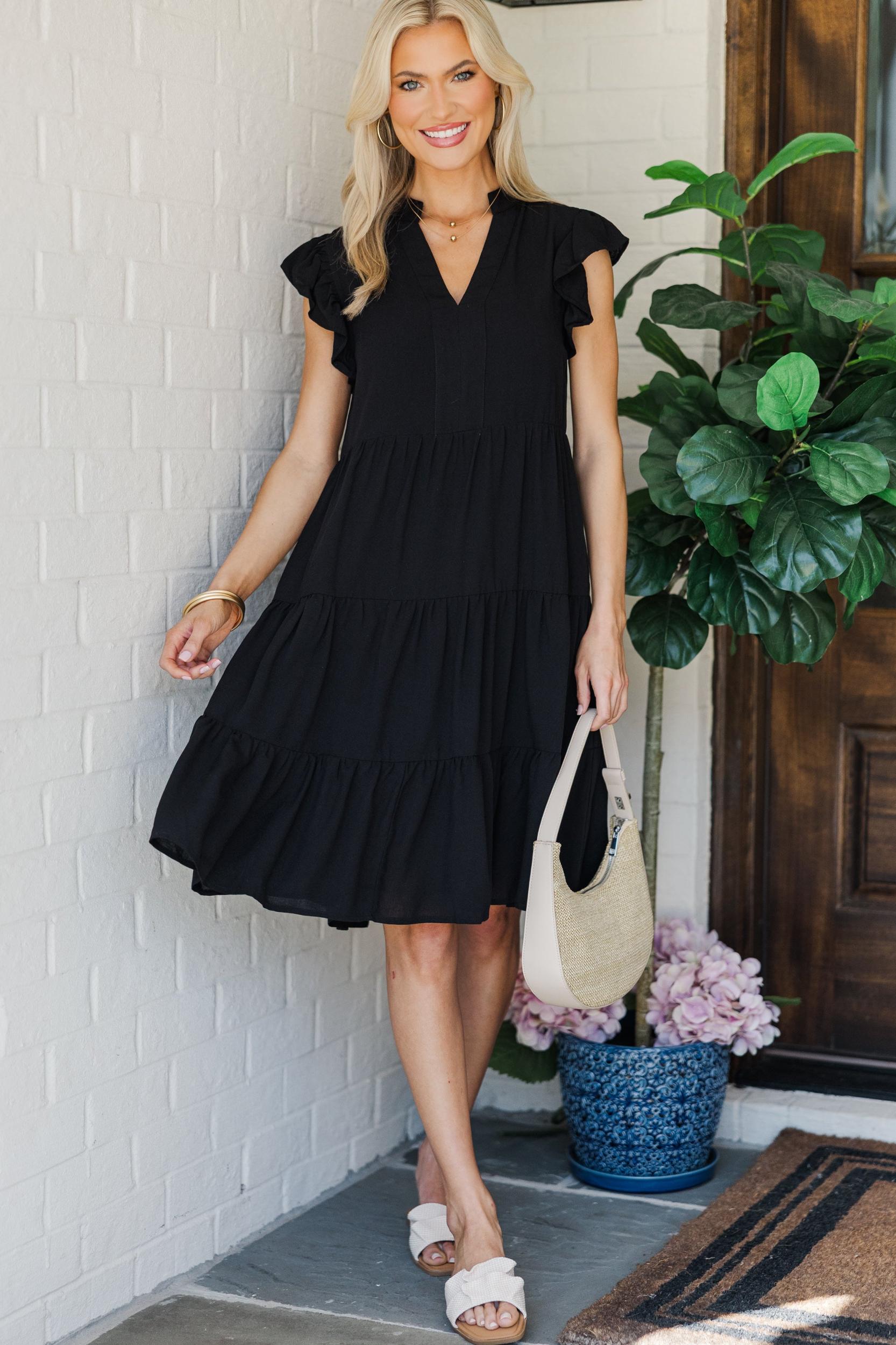 Make It Your Own Black Tiered Dress Female Product Image