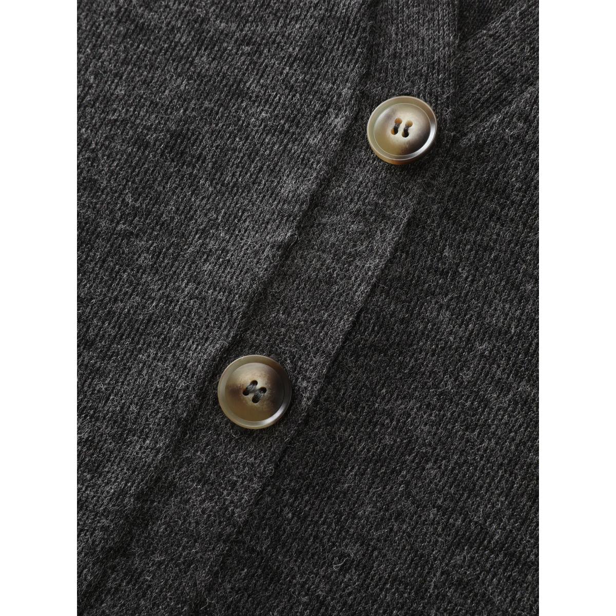 Plus Size Textured Ruffled Hem Button Blouse Women DimGray Gathered Side seam pocket Casual Jackets BloomChic 10/M Product Image