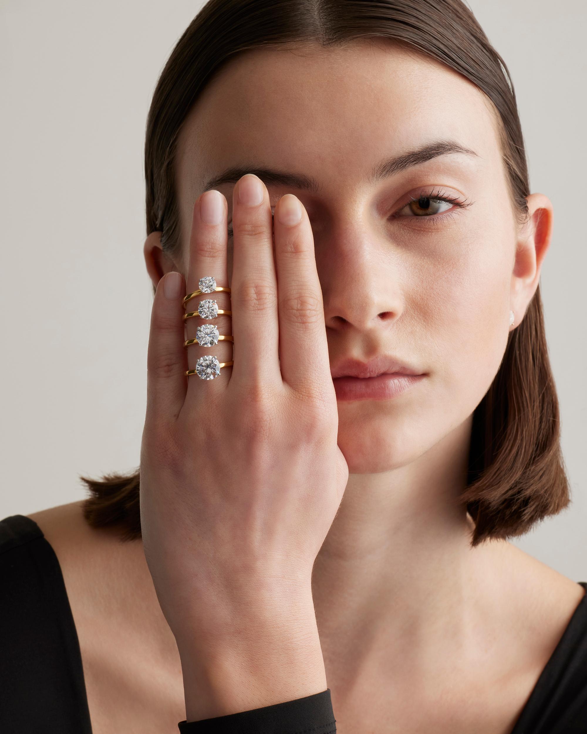 Quince | Women's Lab Grown Diamond Round Comfort Fit Engagement Ring Product Image