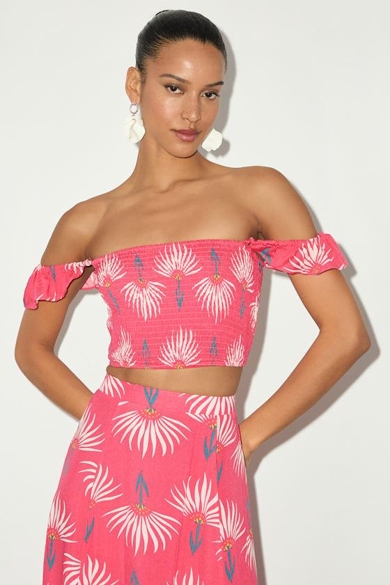 Trancoso Coral Floral Print Two-Piece Maxi Dress Product Image