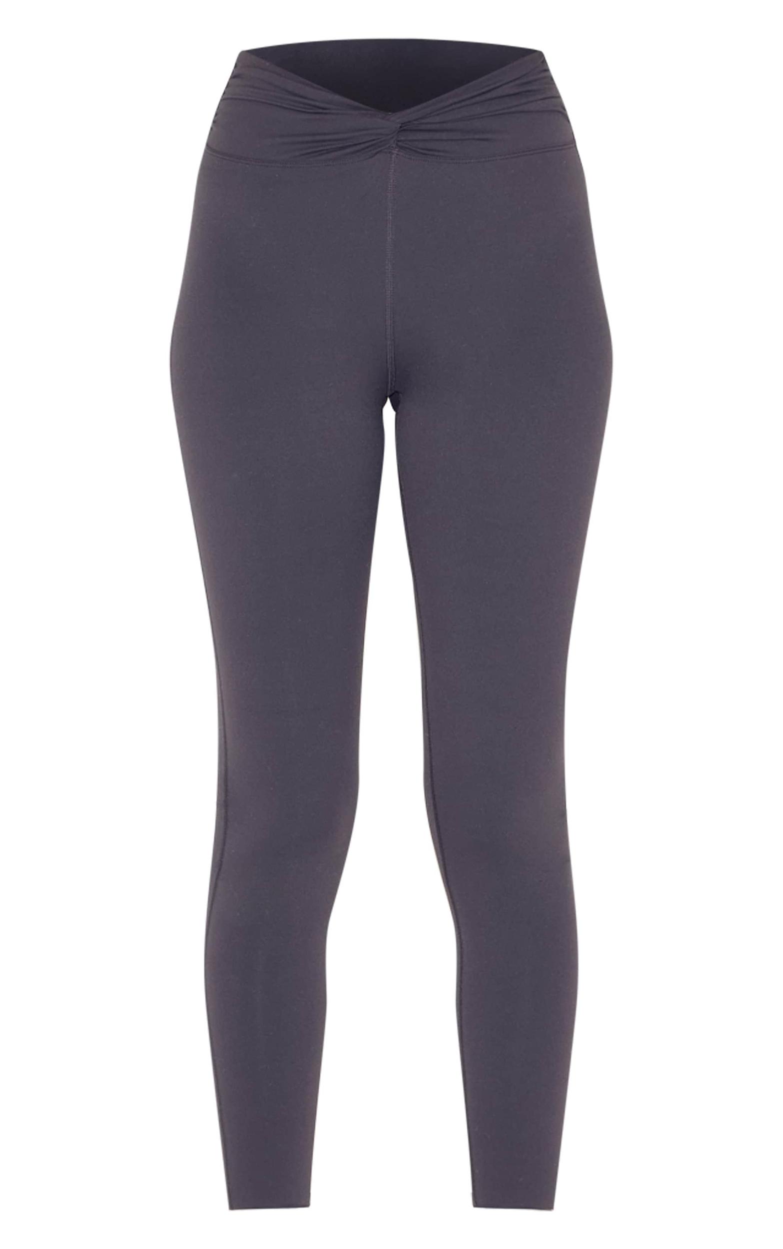 Charcoal Sculpt Twist Front Gym Leggings Product Image