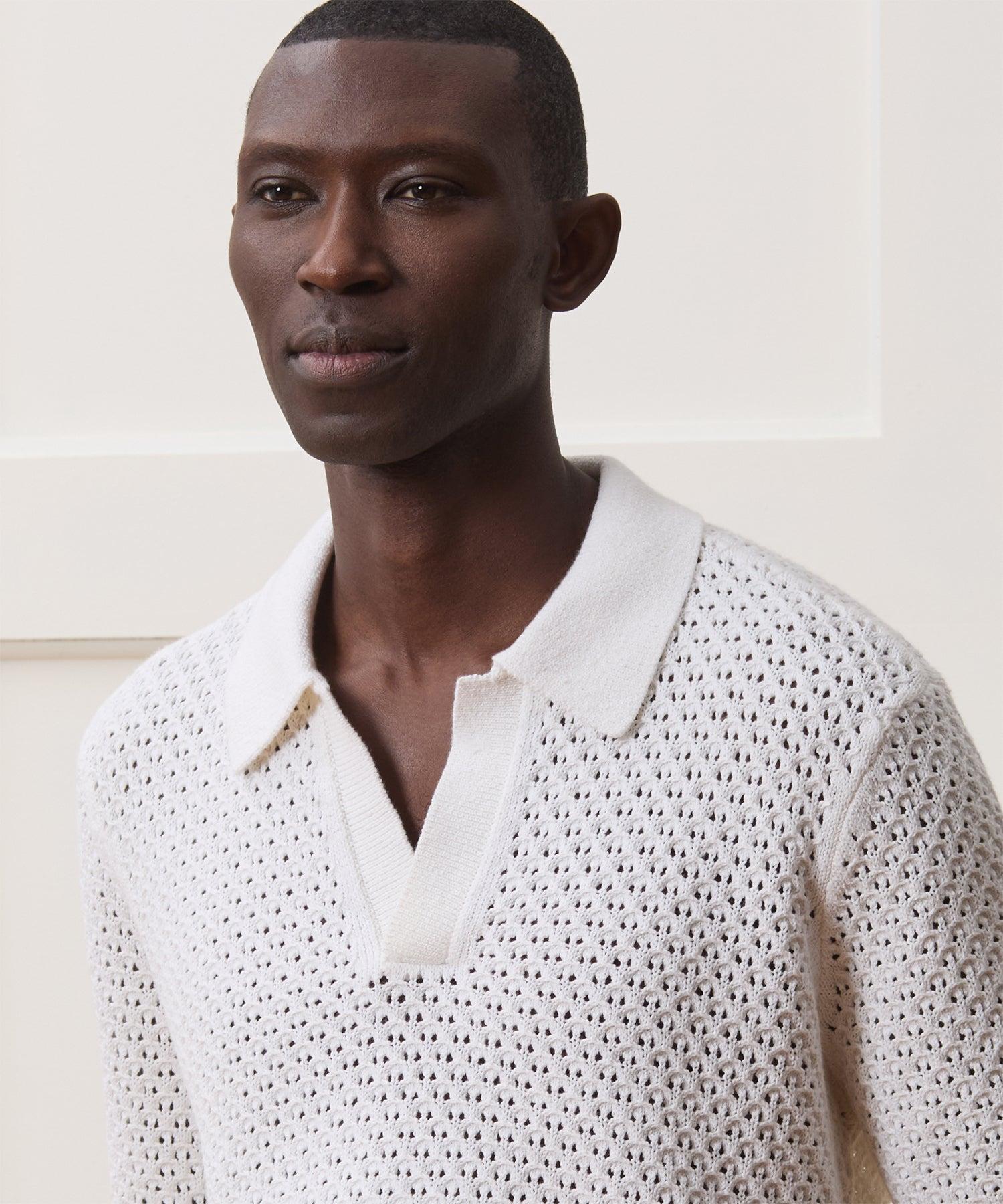 Relaxed Open-Knit Montauk Sweater Polo Product Image