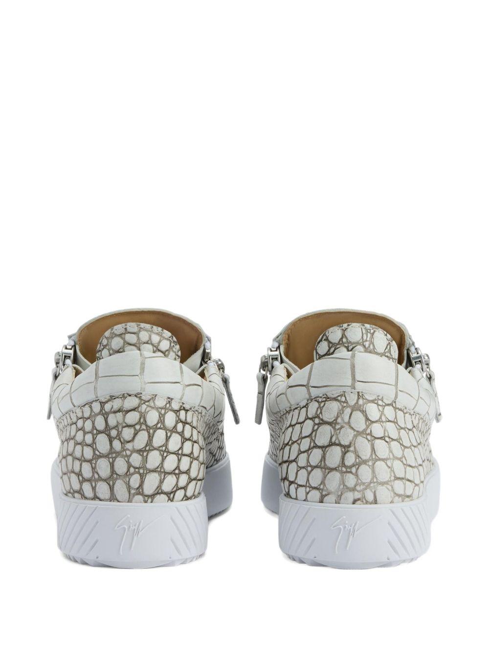 Frankie crocodile-effect zip sneakers Product Image