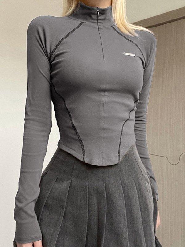 Stitch Detail Long Sleeve Top Product Image