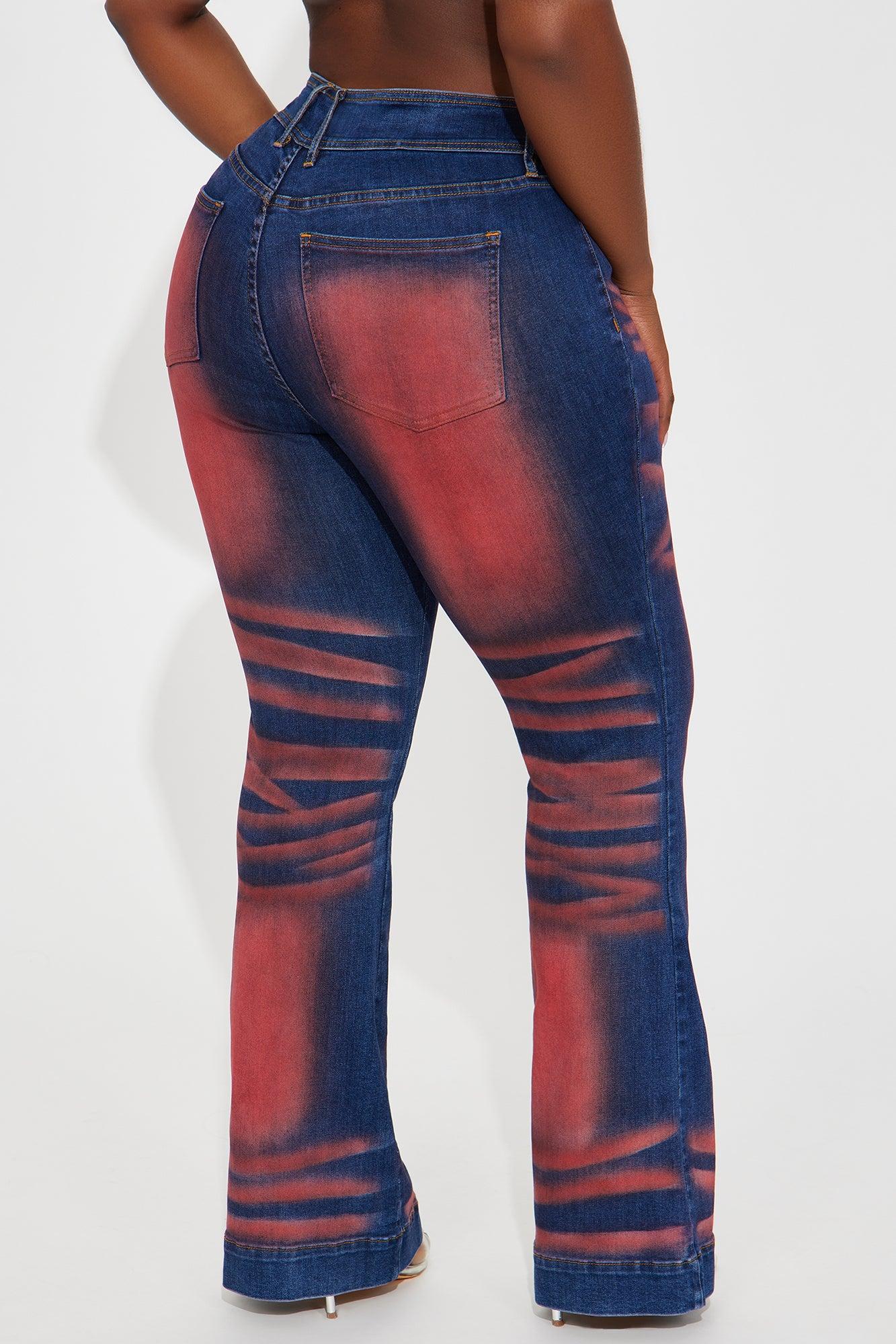 Enyo Stretch Flare Jeans - Red Product Image