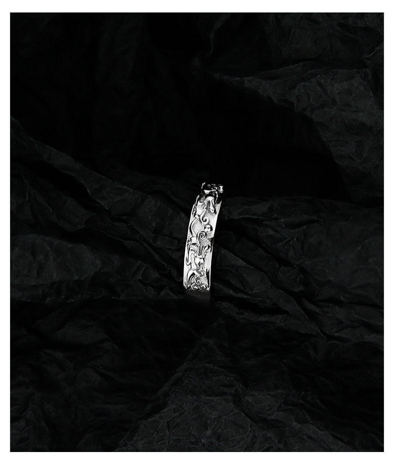 Embossed Sterling Silver Open Ring Product Image