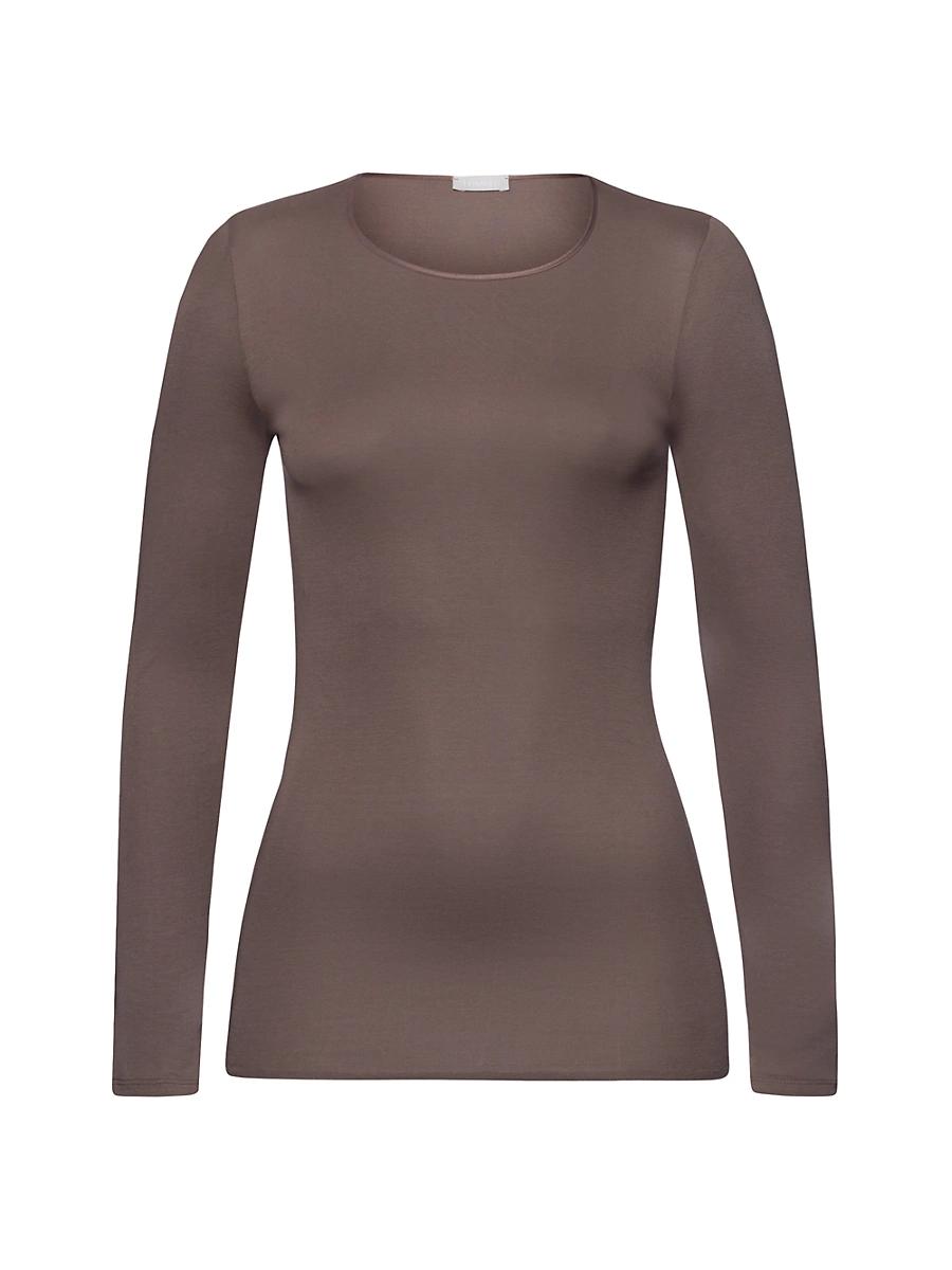 Womens Cotton Long-Sleeve Top Product Image
