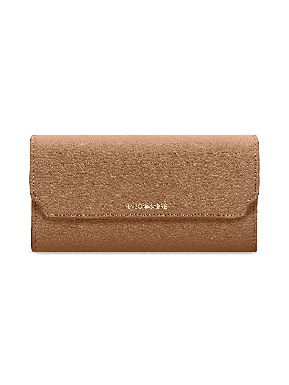 Womens Long Leather Flap Wallet Product Image