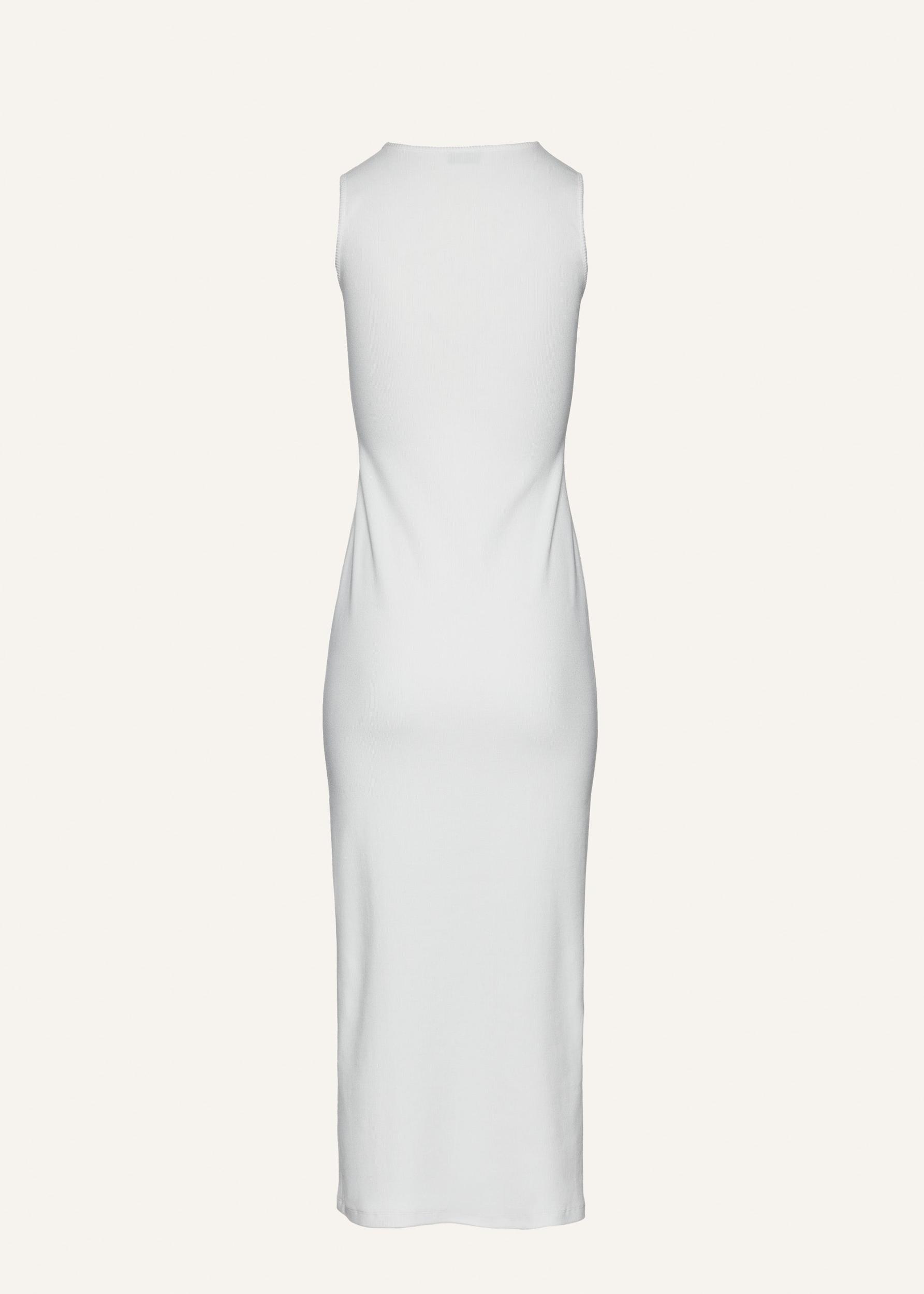 Crochet bra cotton tank dress in white Product Image