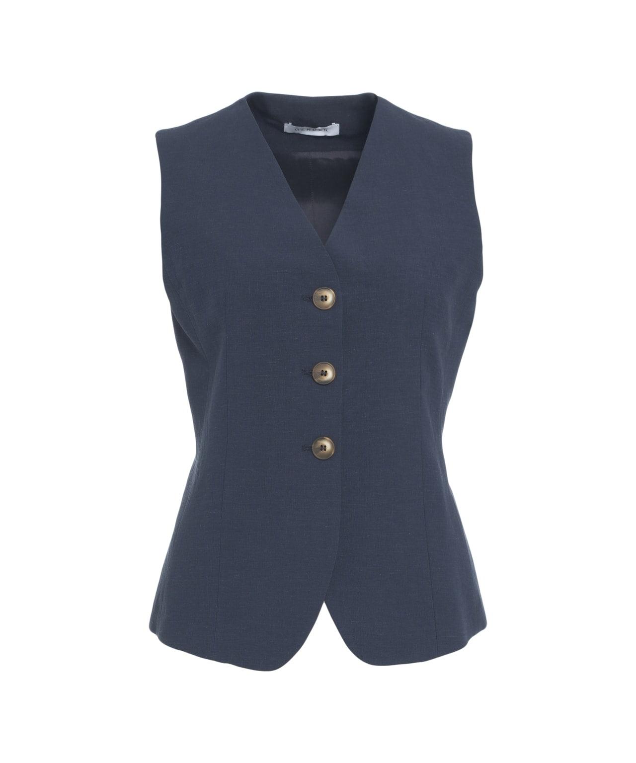 Linen blend vest Product Image