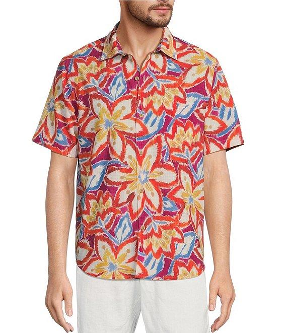 Tommy Bahama Big & Tall IslandZone Bahama Coast Floral Fusion Short Sleeve Woven Shirt Product Image