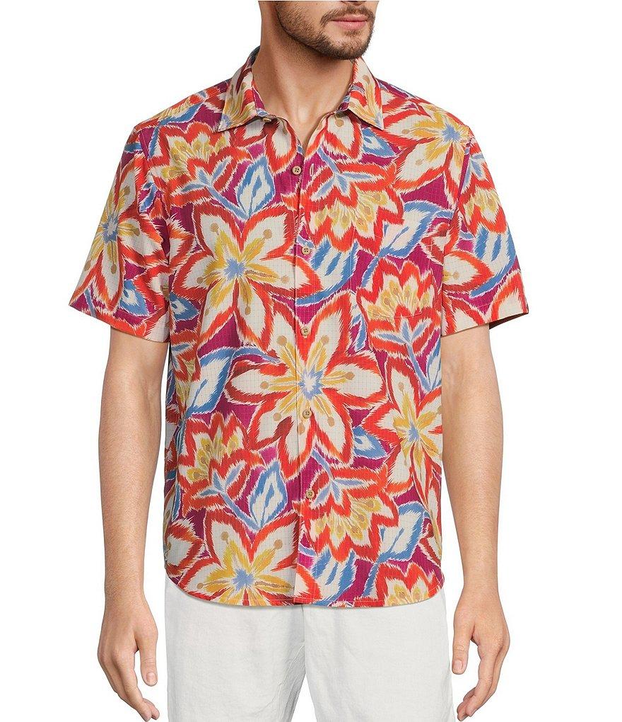 Tommy Bahama Big & Tall IslandZone Bahama Coast Floral Fusion Short Sleeve Woven Shirt Product Image