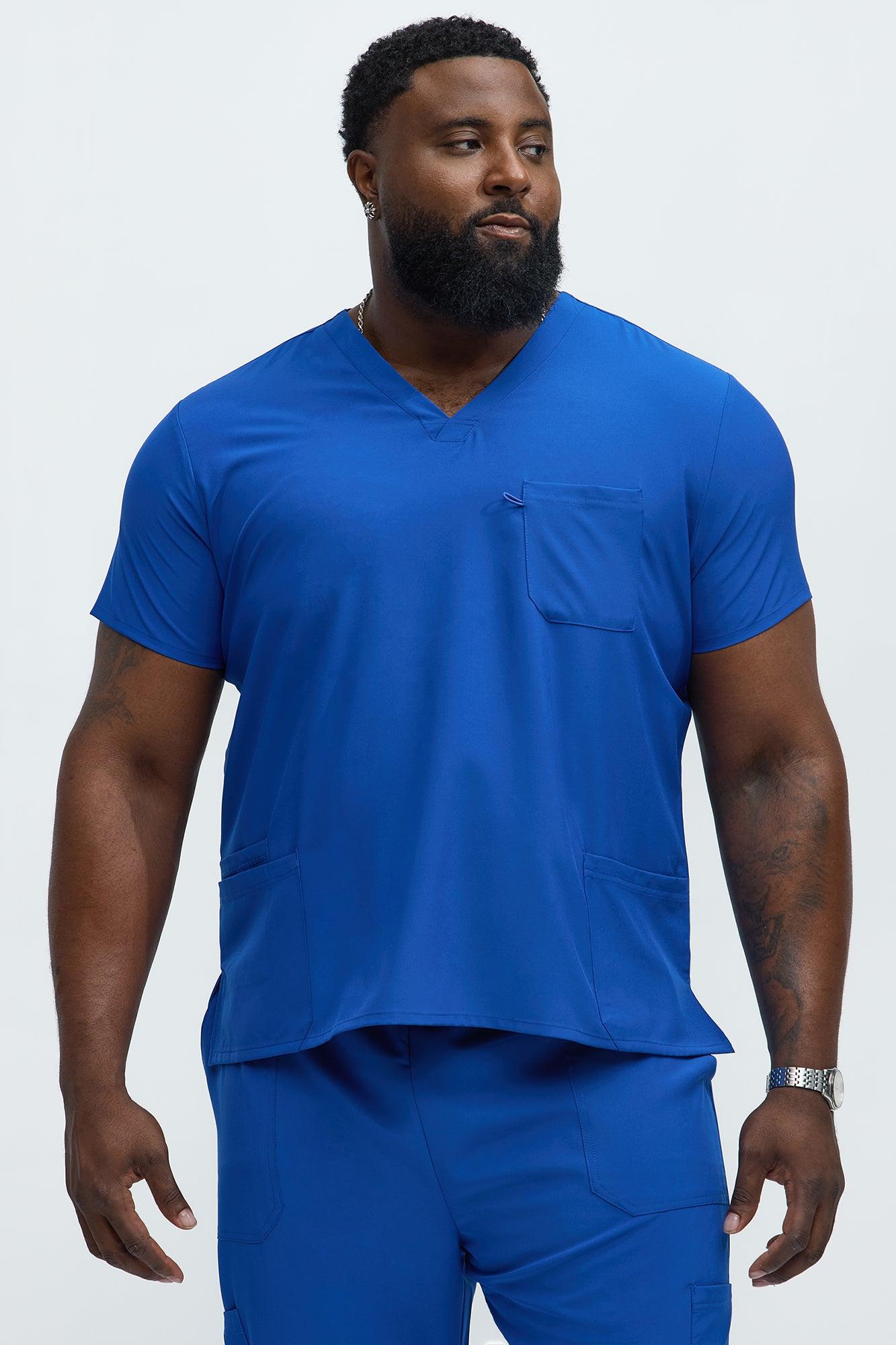 Mens Essential 4 Way Stretch Scrub Uniform Pant Set - Royal Product Image