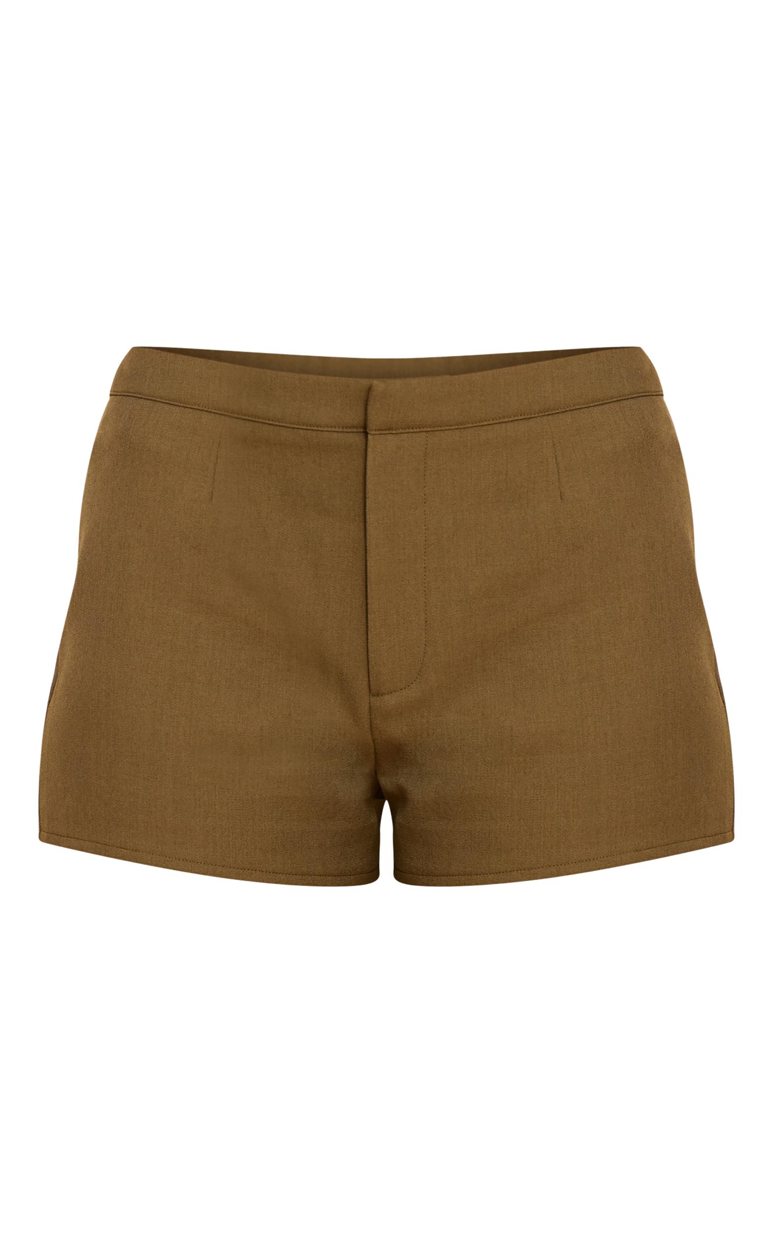  Khaki Tailored Mini Shorts Product Image