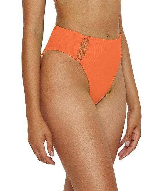 Becca By Rebecca Virtue Modern Edge Fine Ribbed Texture High Waist Swim Bottom Product Image