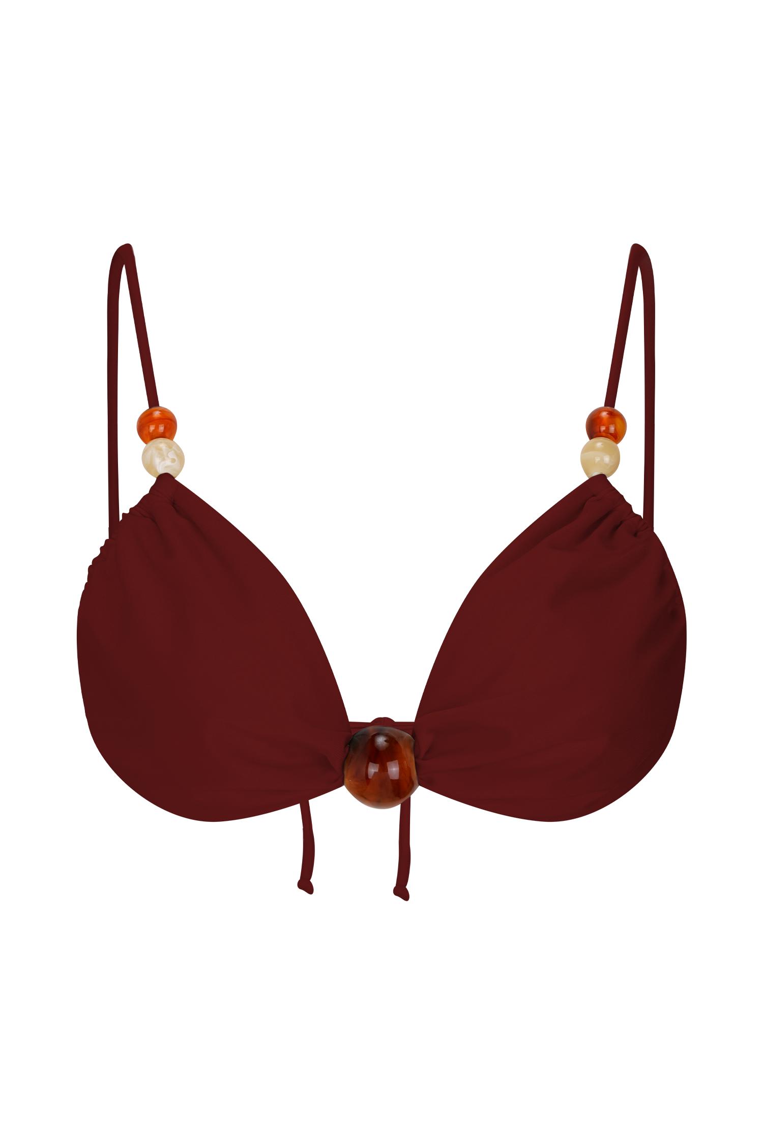 Memphis Beaded Bikini Top - Wine Product Image