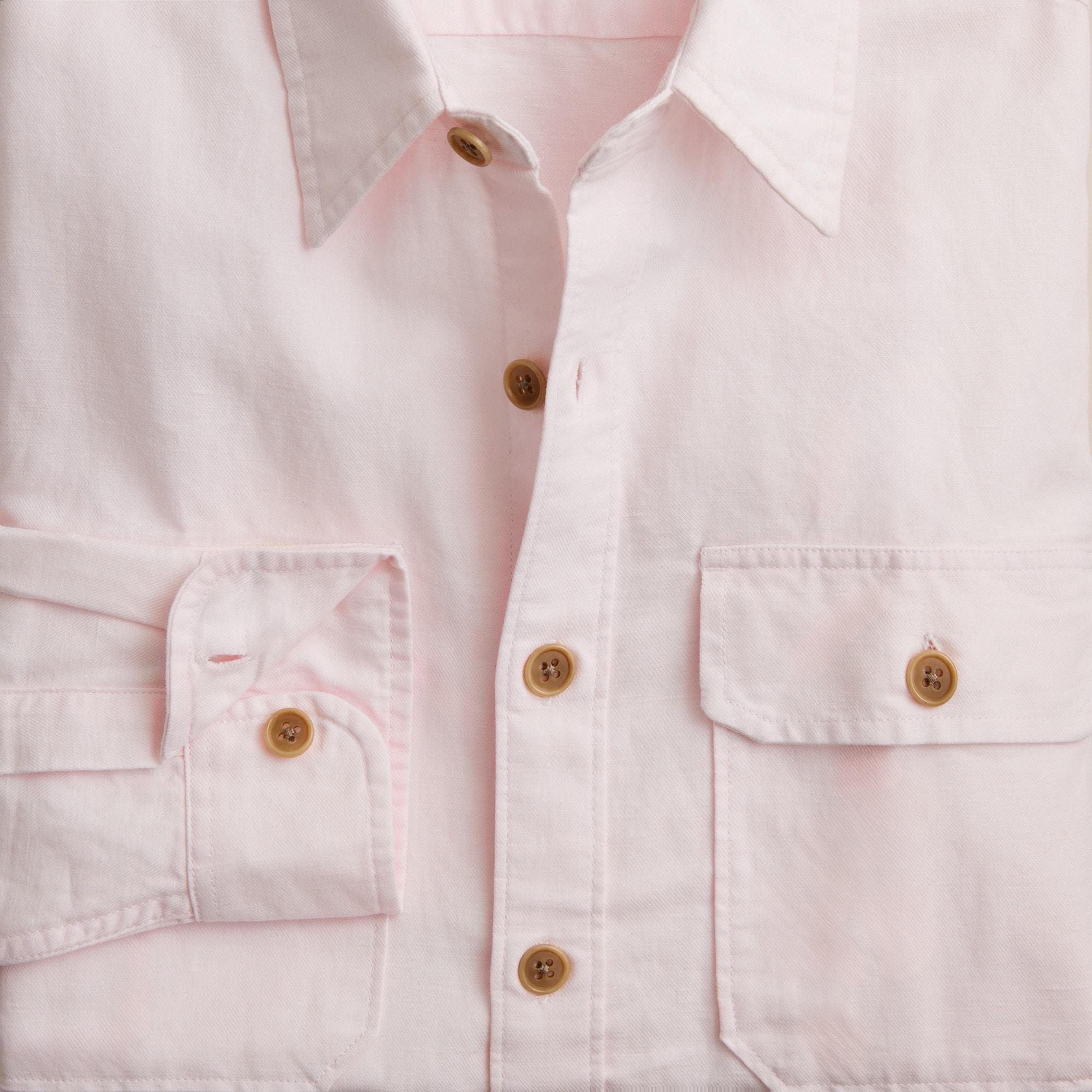 Linen-cotton blend twill workshirt Product Image