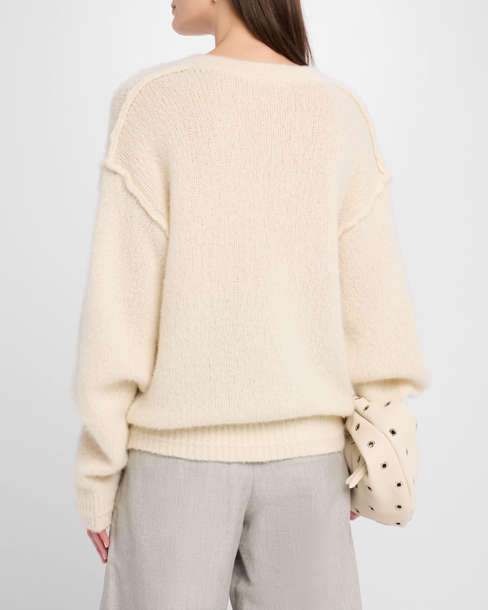 Air Spun Cashmere Knit V-Neck Sweater Product Image