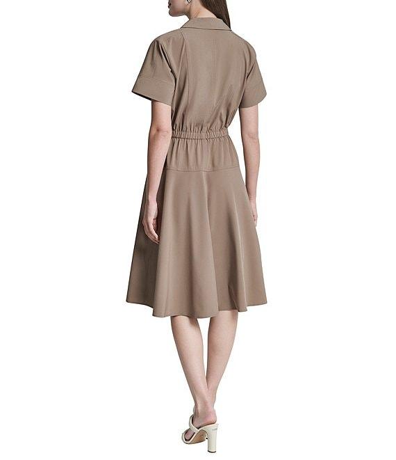 DKNY By Donna Karan Short Sleeve Collared Neck Knee Length Dress Product Image