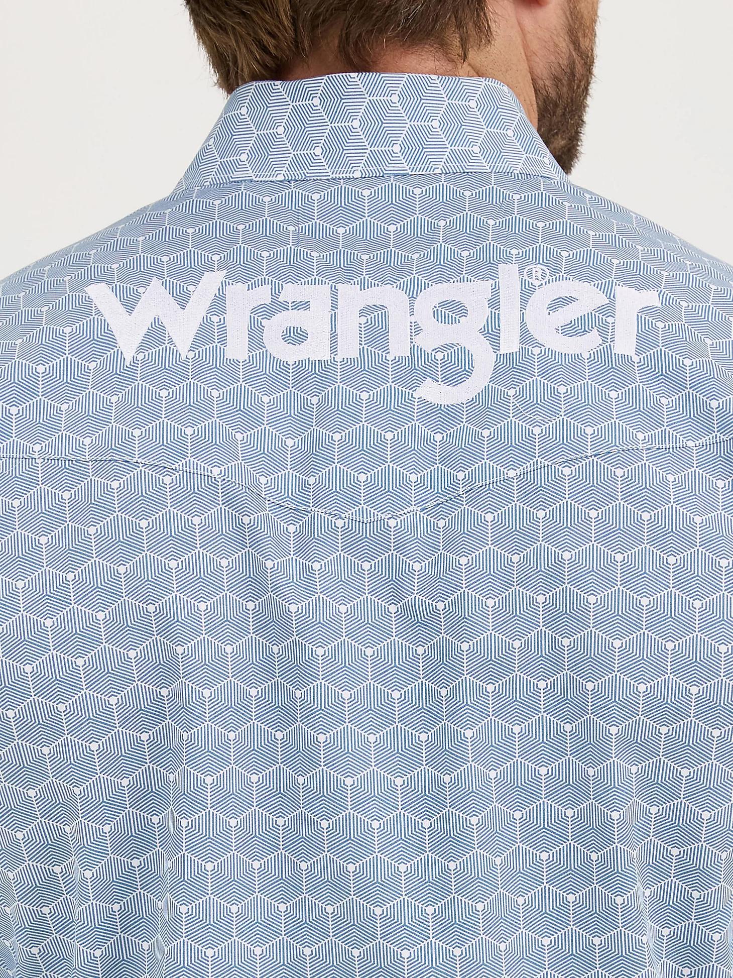 Men's Wrangler® Logo Long Sleeve Western Snap Shirt | Men's SHIRTS | Wrangler® Product Image