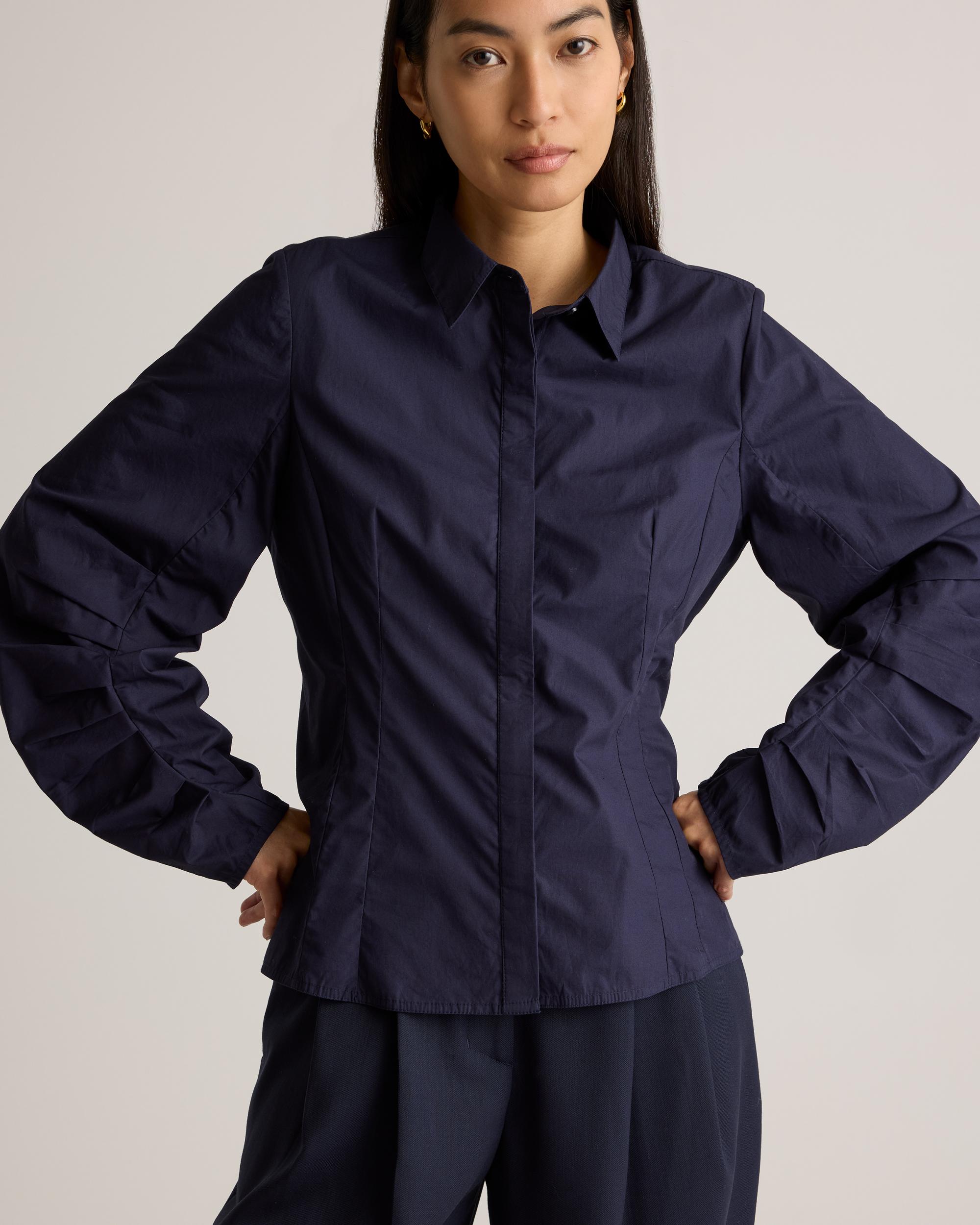 Quince | Women's Poplin Balloon Sleeve Shirt Organic Cotton Product Image
