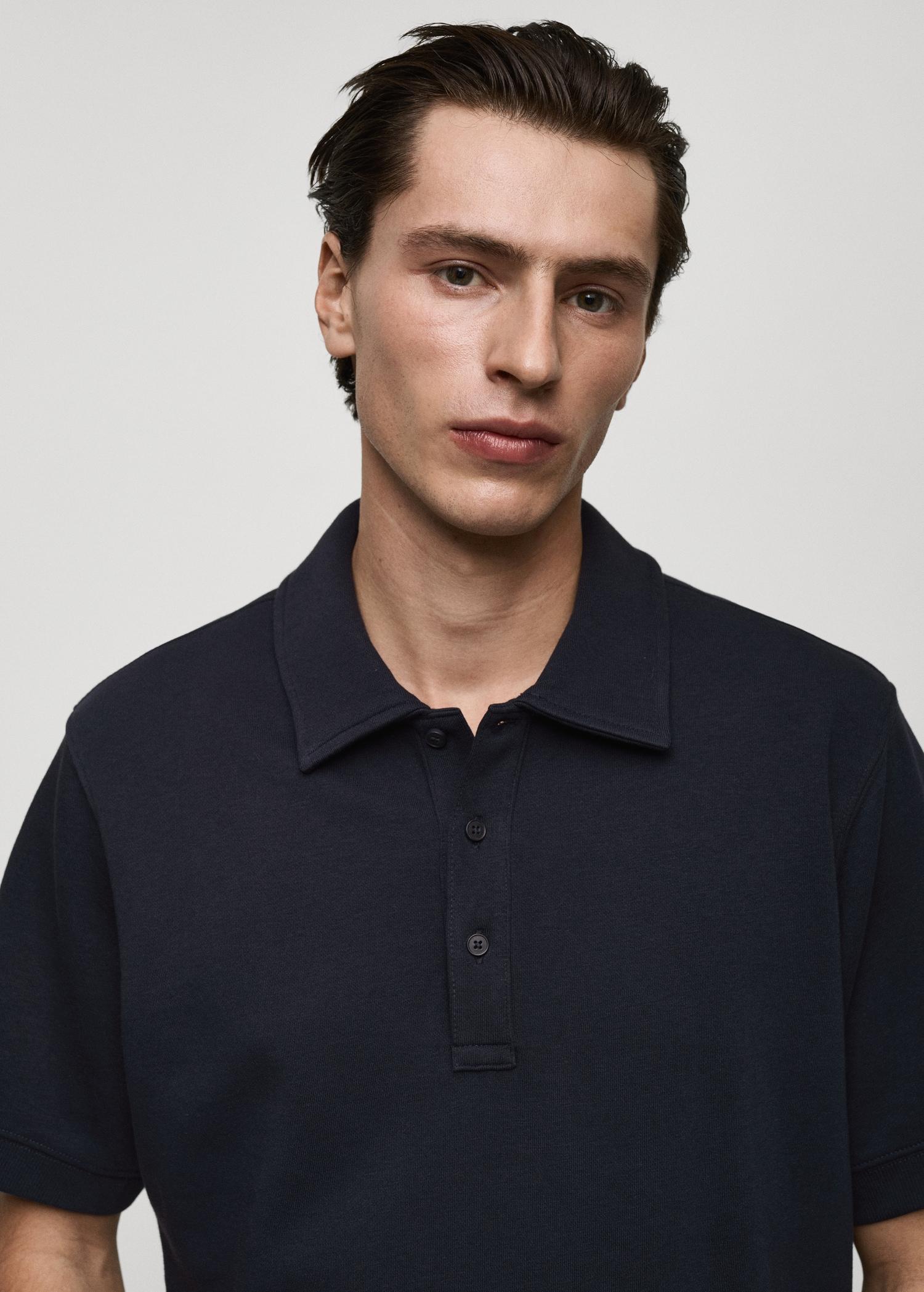 Regular-fit cotton polo shirt - Men | MANGO USA Product Image