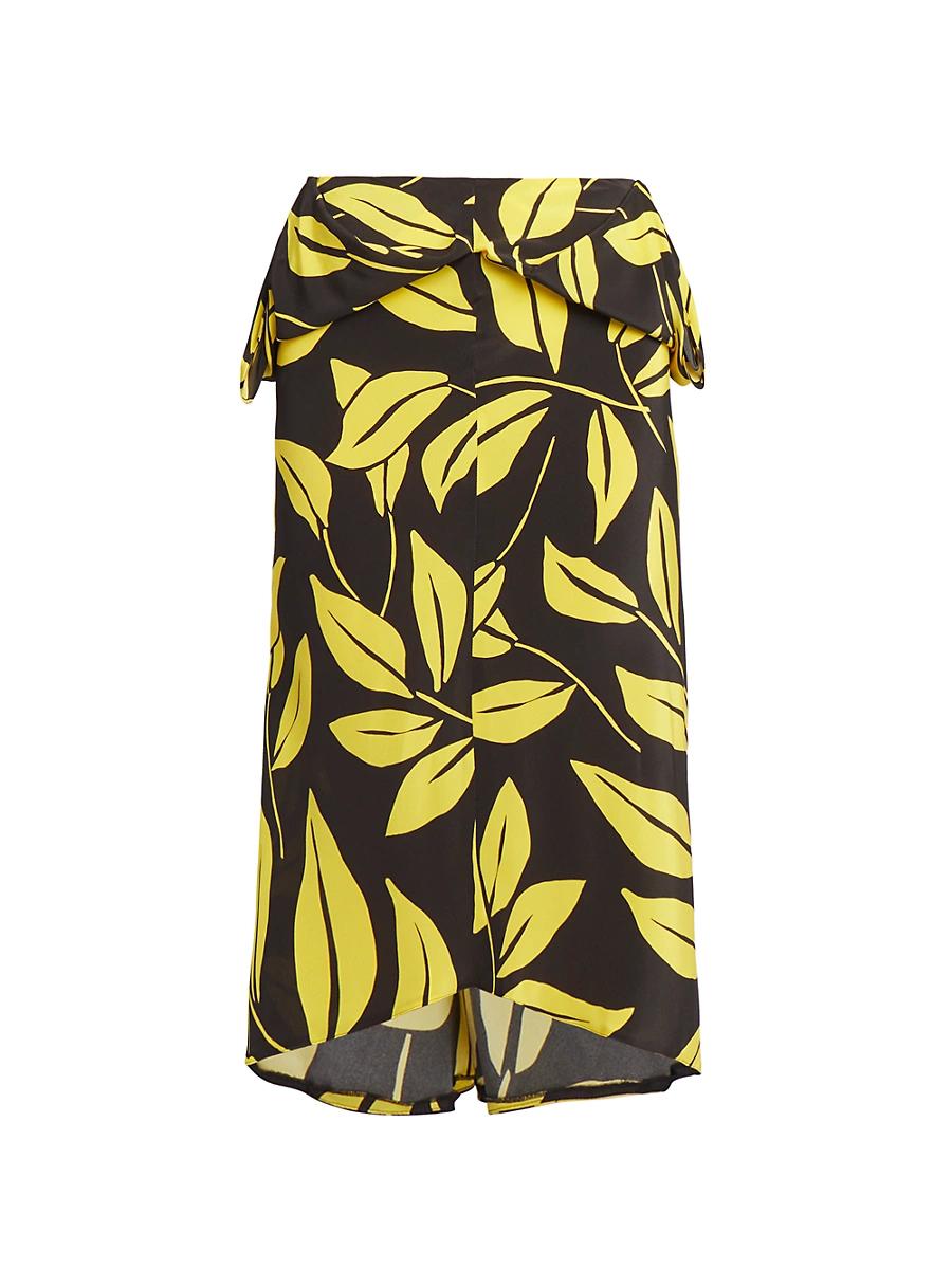 Womens Silk Deconstructed Palm Midi-Skirt Product Image